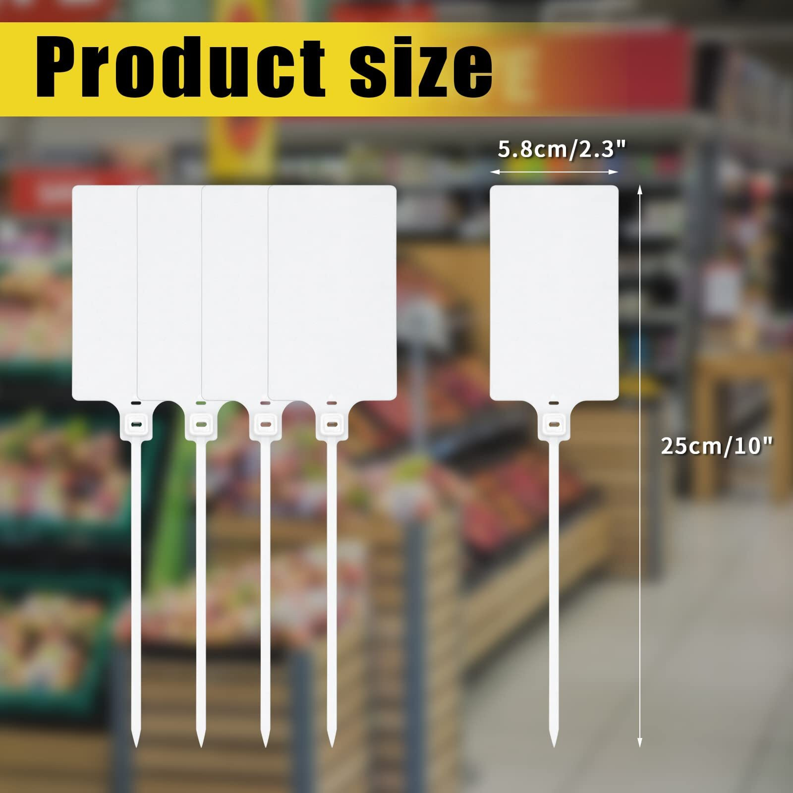 Leonbach 60 Pcs Plastic Shipping Tags,Large Waterproof Shipping Tags Big Self Locking Seal Tags Zip Tie Label Hang Tags For Logistics Use Luggage Labeling,2.3" X 9.8"(Mixed 6 Colors)