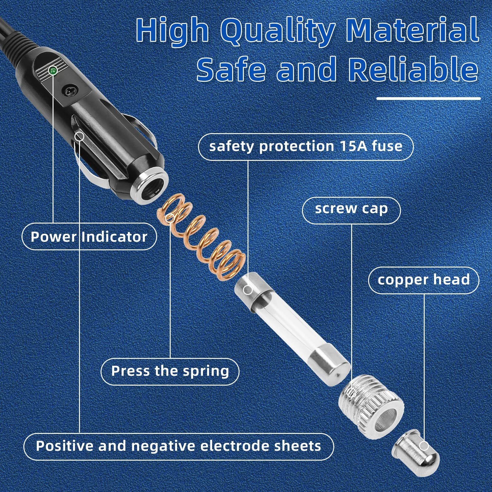 Thermoelectric Cooler Power Cord 8Ft W/Fuse For Coleman 12V/24V Oe5644-710 5644-707 300000540 5645