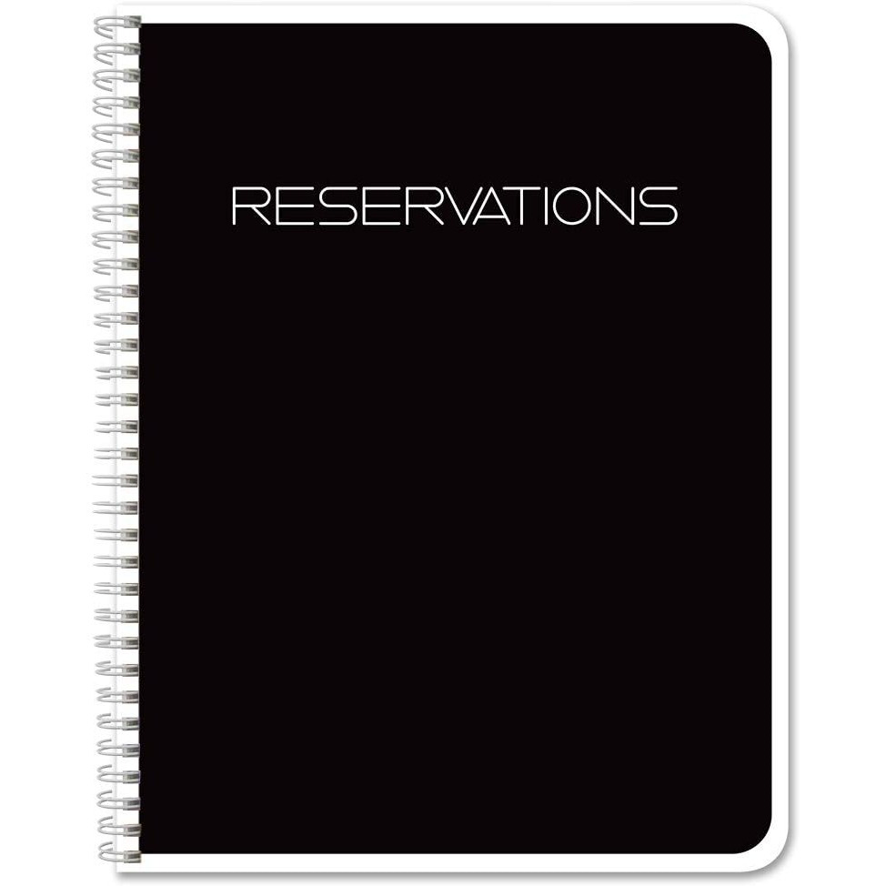 Bookfactory Restaurant Reservations Book, Table Reservations, Restaurant Dinner Reservations 120 Days 120 Pages, 8.5 X 11" Black, Wire-O (Log-120-7Cw-Pp-(Reservations))