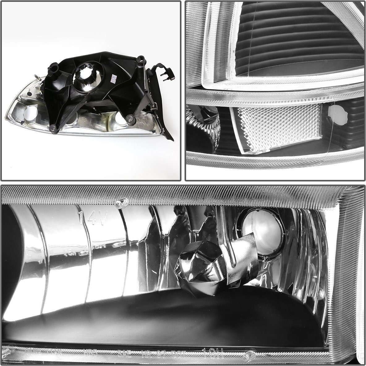 Dna Motoring Hl-Oh-Dd974P-Bk-Cl1 Black Housing Headlights Compatible With 98-04 Durango / 97-04 Dakota,Driver & Passenger Side