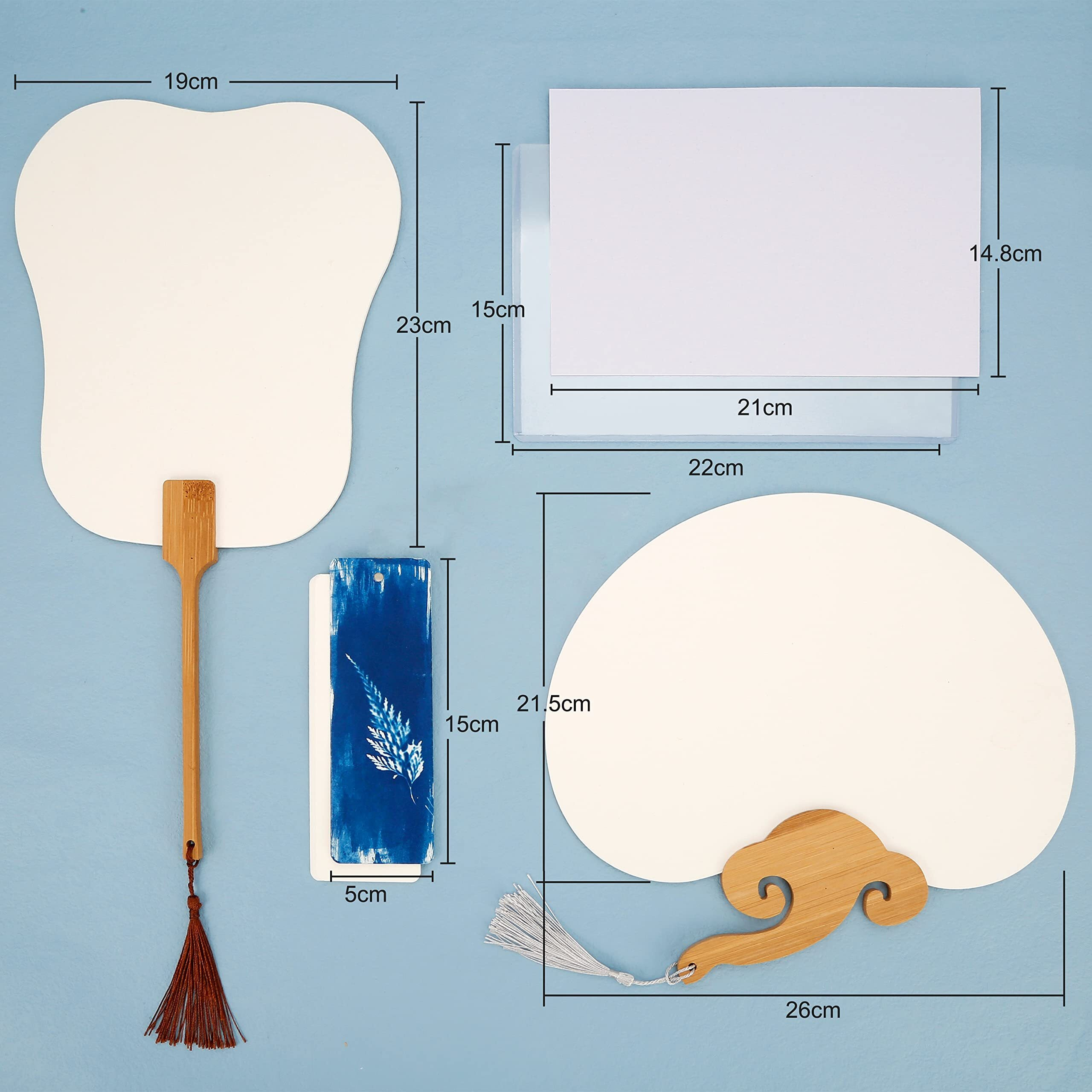 Csyidio Cyanotype Kit Include 2 Component Sensitizer Set, 40 Sheets A5 Paper Brush Tools And Instructions Sun Print Nature Printing Kit For Photographic Blueprints Diy Arts Crafts Projects