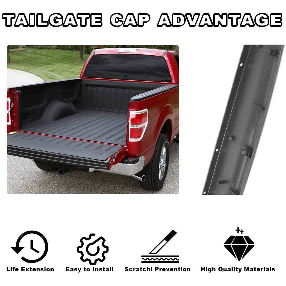 Pit66 Tailgate Top Trim Cap Cover Compatible With Ford F250 F350 F450 F550 Super Duty 2017-2022 Hc3Z-9941018-Ad