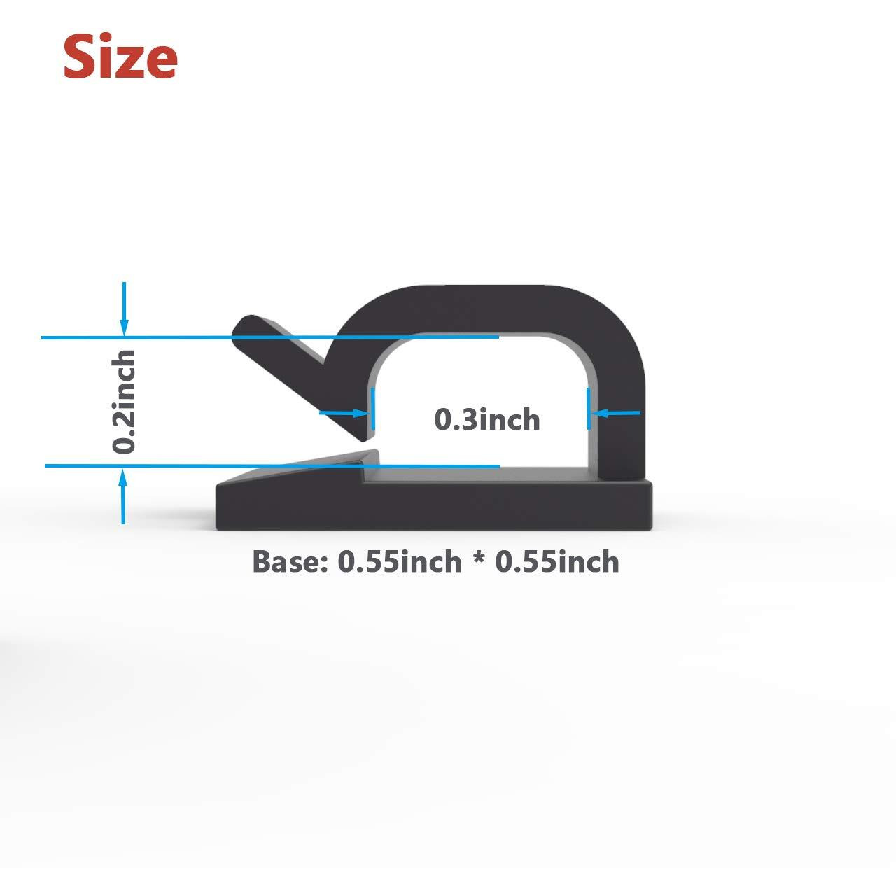 Yocice Cable Clips 40Pcs With Strong Adhesive Tapes,Wire Holder Organizer Cord Management For Car, Office And Home (Black- Cc05(40Pcs))