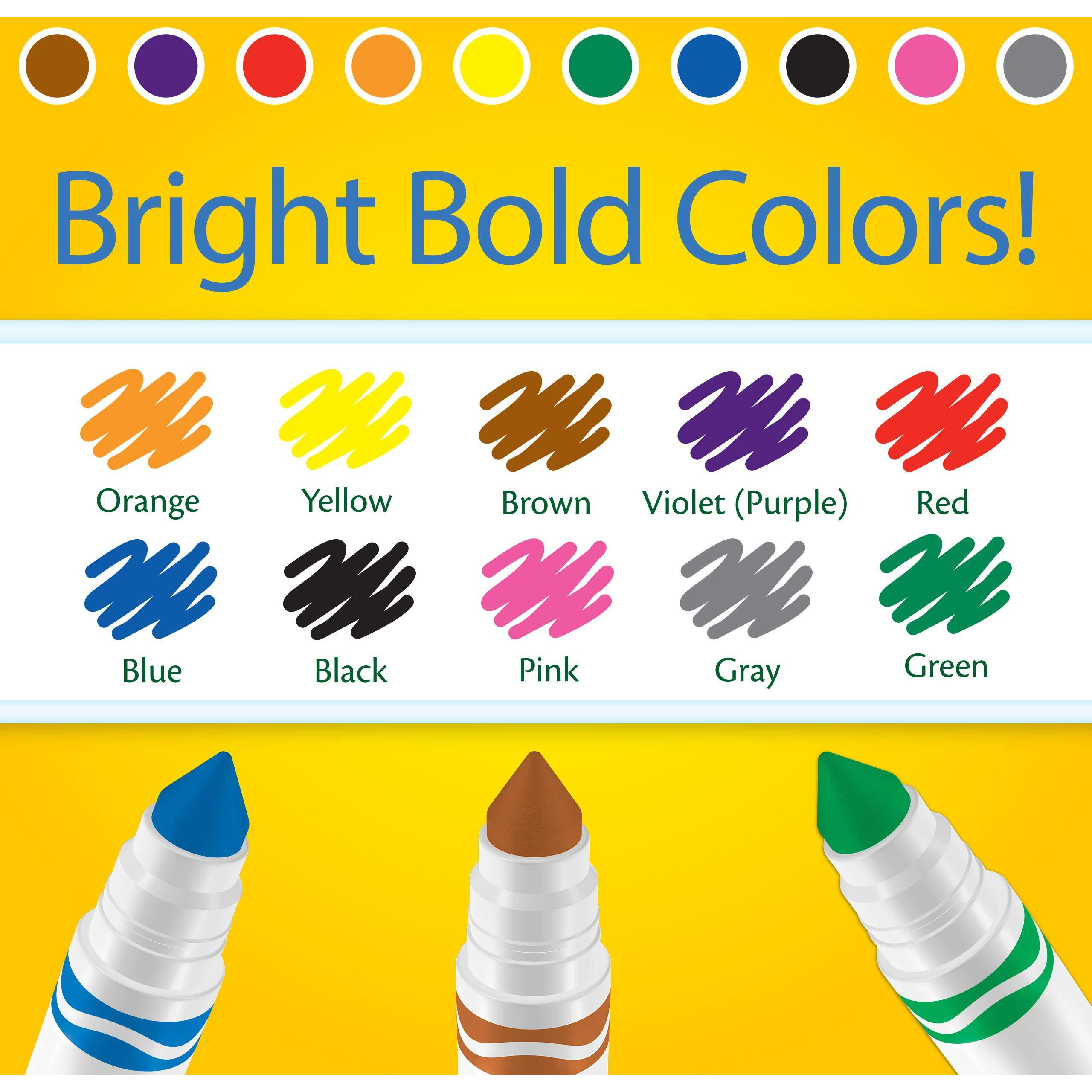 Crayola Broad Line Markers Bulk, 12 Marker Packs With 10 Colors