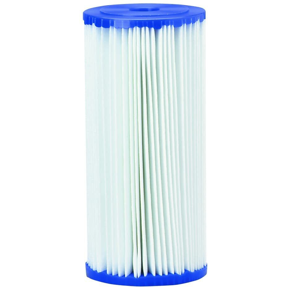 Pentair Pentek R30-Bb Big Blue Sediment Water Filter, 10-Inch, Whole House Pleated Polyester Filter Cartridge, 10" X 4.5", 30 Micron, Pack Of 8, White