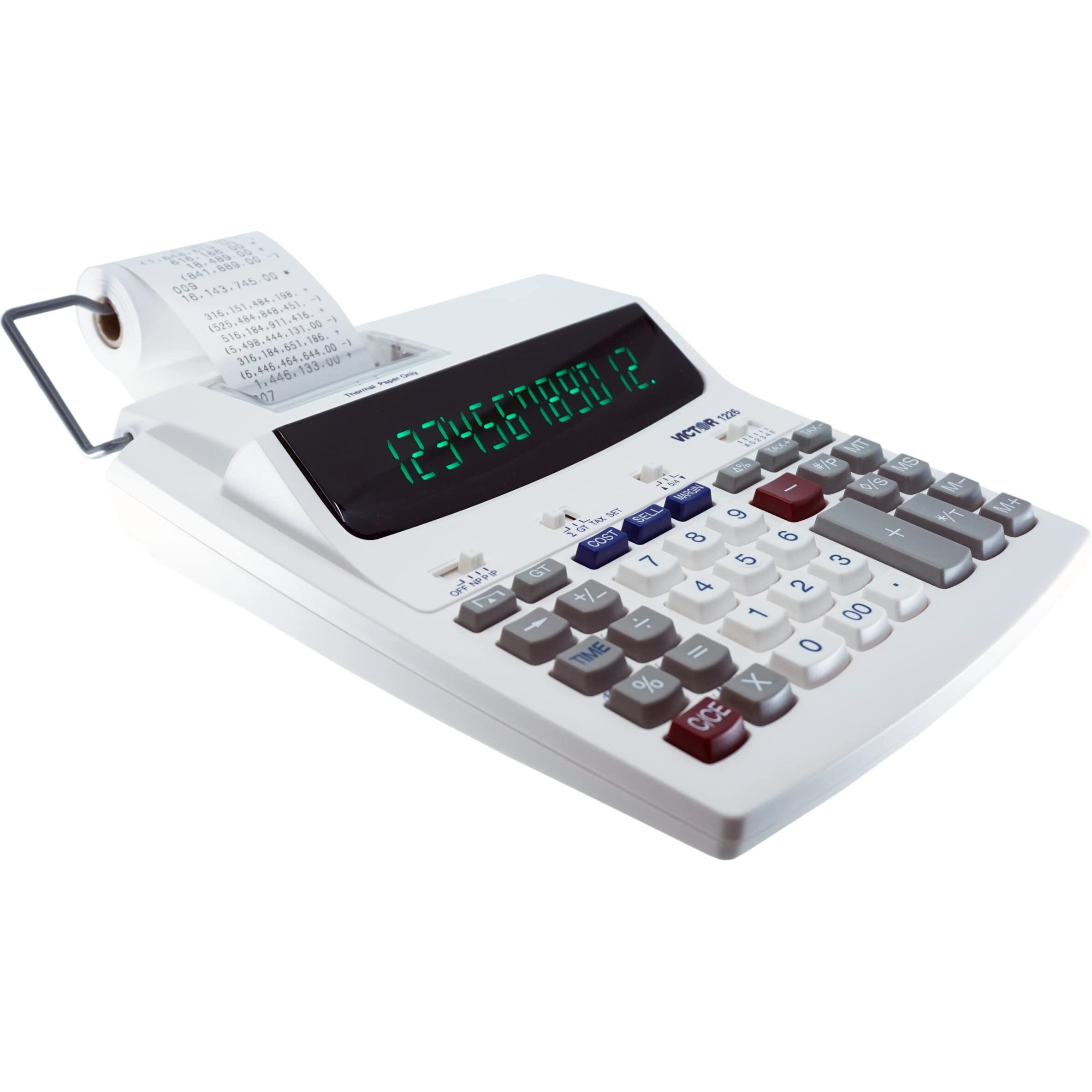 Victor 1226 Thermal Printing Calculator, 12-Digit Display, 8.0 Lps Printing Speed, Off-White