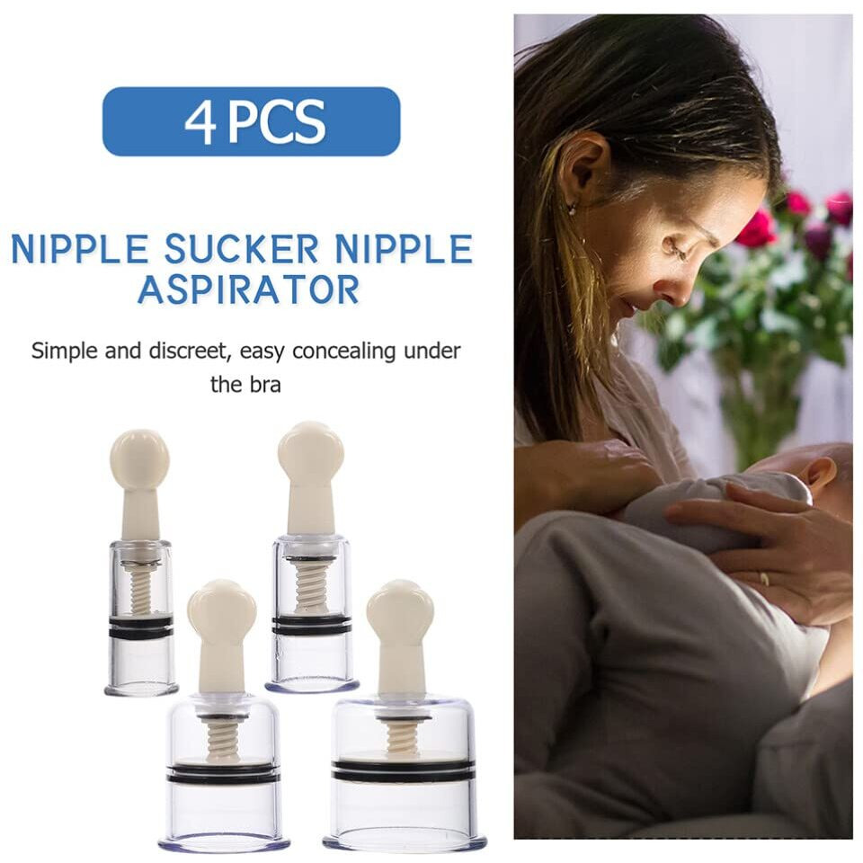 4Pcs Nipple Sucker Inverted Nipples Corrector Women Breast Suction Cup For Flat Nipples Breastfeeding Female Supplies