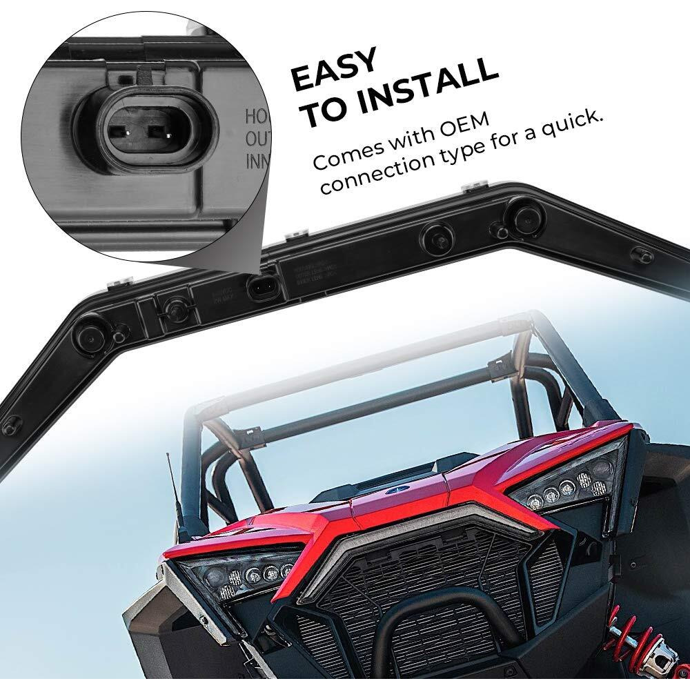 Kemimoto Pro Xp Light Compatible With 2020-2024 Rzr Pro Xp/Rzr Pro R/Rzr Turbo R, Rzr Pro Xp Front Accent Light Led Center Grill Light Front Light Easy Installation 2884346