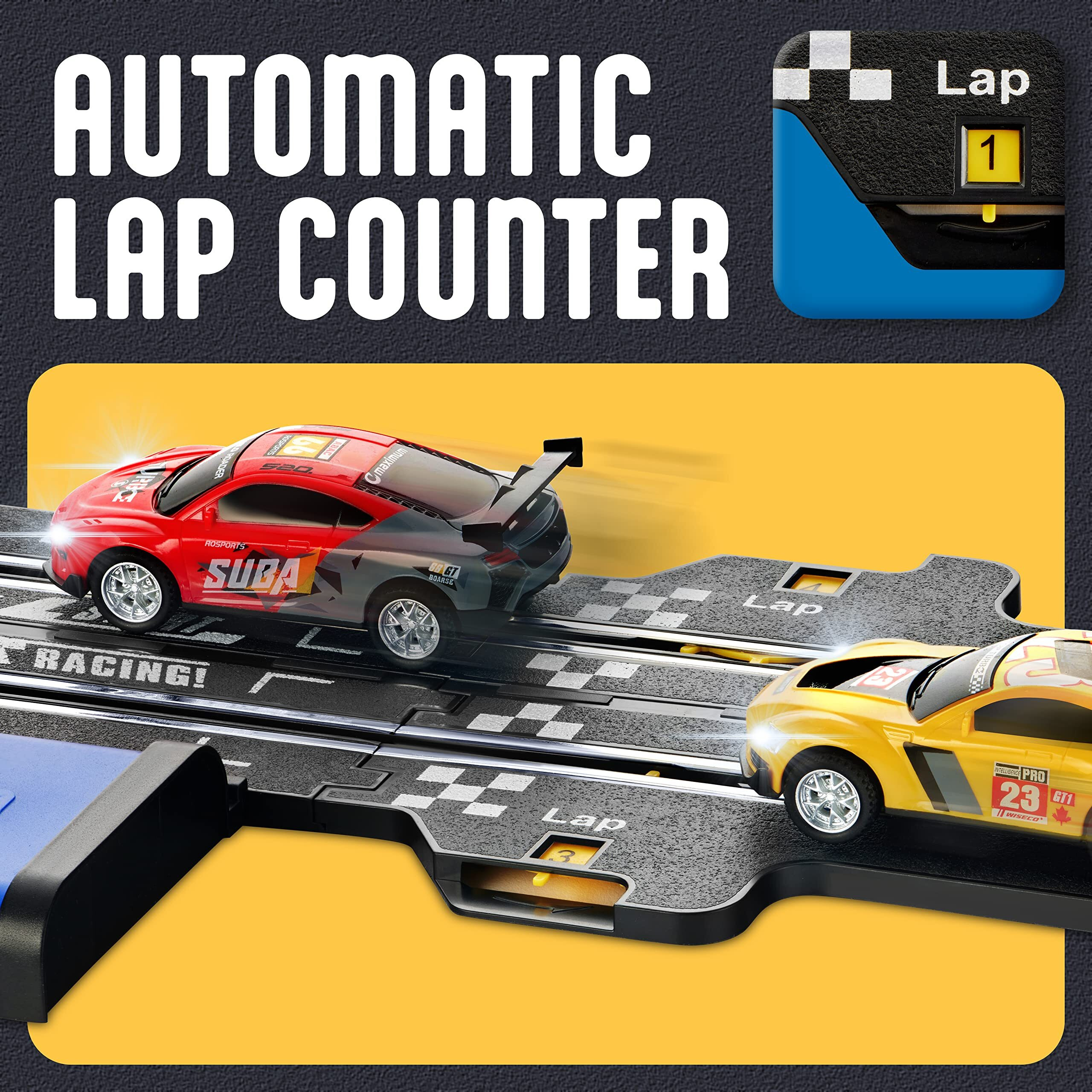 Atlasonix Slot Car Race Tracks Sets - Slot Cars, Race Tracks & Accessories Electric Race Car Track, Dual Electric Race Track For Girls & Boys Age 5 Years+