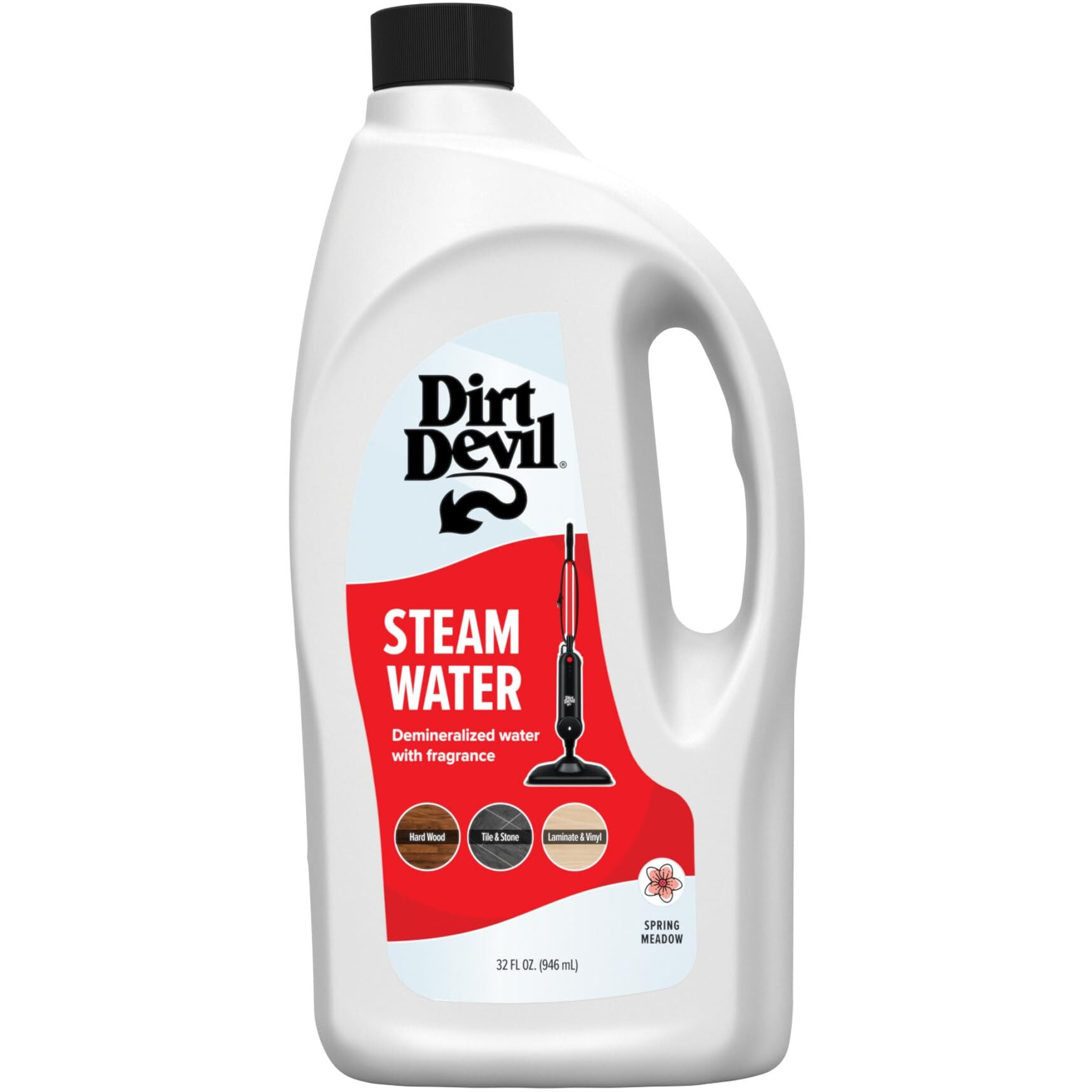 Dirt Devil 32 Oz Steam Water, For Sealed Hard Surfaces, Compatible With Steam Mops, Demineralized Scented Water, Ad31401