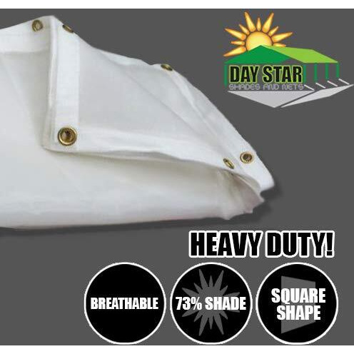 (White) Super Heavy Duty Mesh Tarp Net Sail Sun Shade Awning And Fence Screen Patio And Canopy Cover (6' X 8') Finished Size 5'.6 X 7'.6