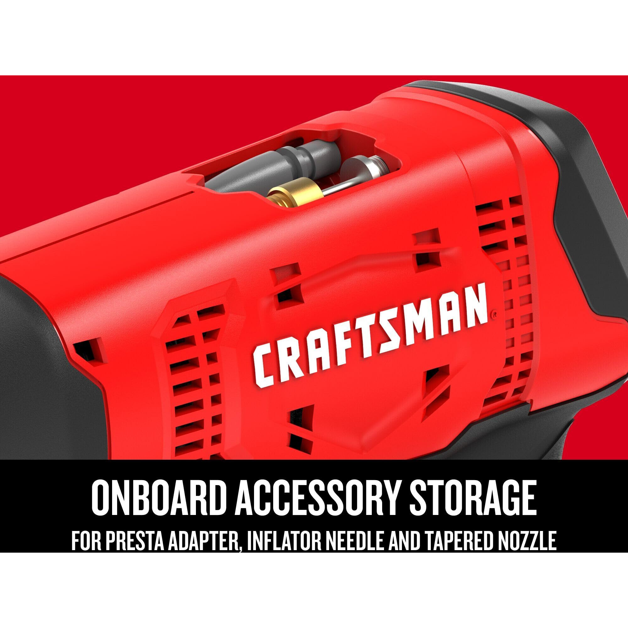 Craftsman V20 Cordless Tire Inflator, Up To 150 Psi, With Digital Pressure Gauge, Bare Tool Only (Cmce521B)