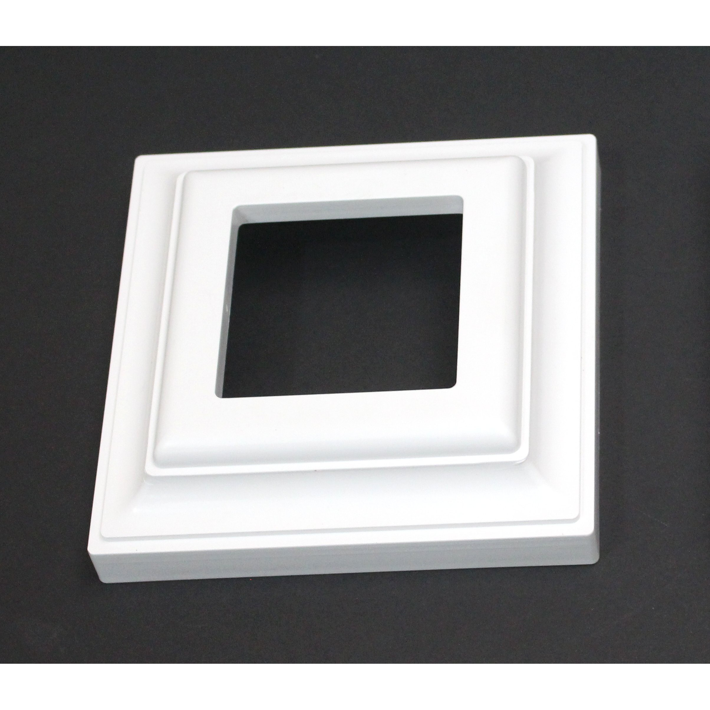 Jsp Manufacturing Plastic Black Or White Deck Railing Column Post Base Trim Ring 3 X 3 Post Base Fit Outside 3X3 Posts, Railings, Decks, Signs Or Columns. (4, White)