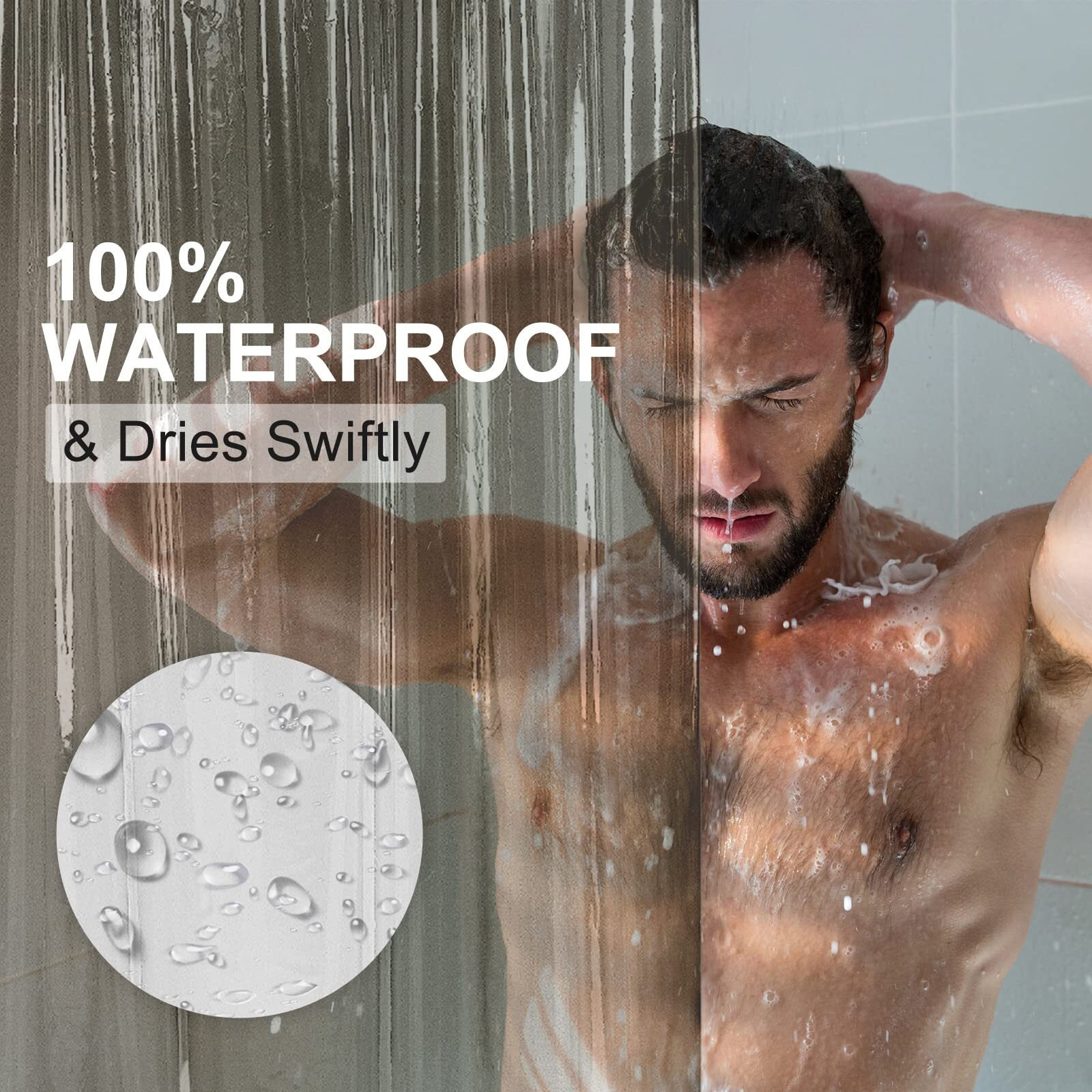 Amazerbath Shower Curtain Liner, 72X72 Transparent Black Shower Curtain Liner, Lightweight Plastic Shower Curtain Liner, Peva Waterproof Shower Liner For Bathroom With 3 Magnets And 12 Grommets