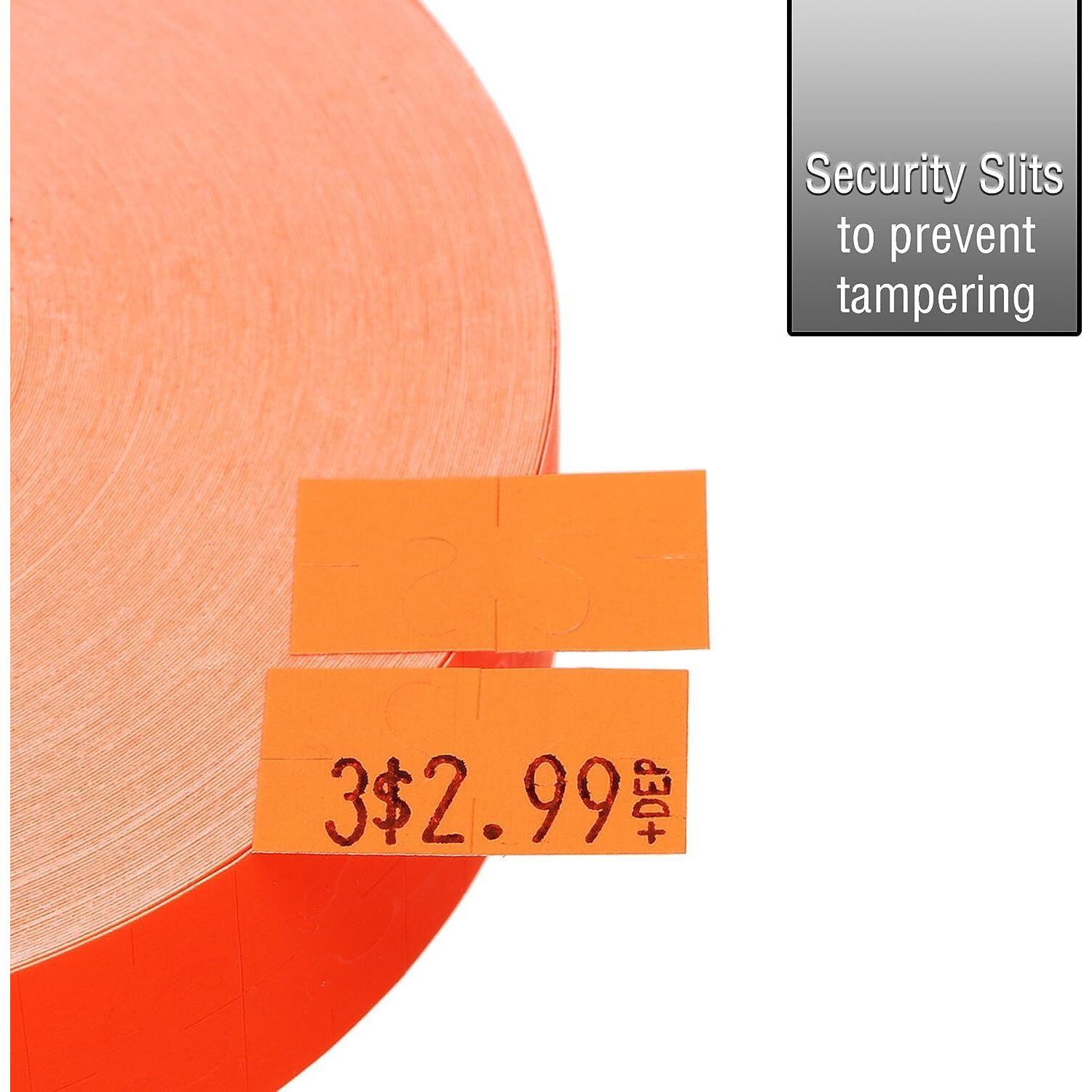 Fluorescent Red Pricing Labels To Fit Monarch 1131 Pricers. 8 Rolls With 1 Free Ink Roller.