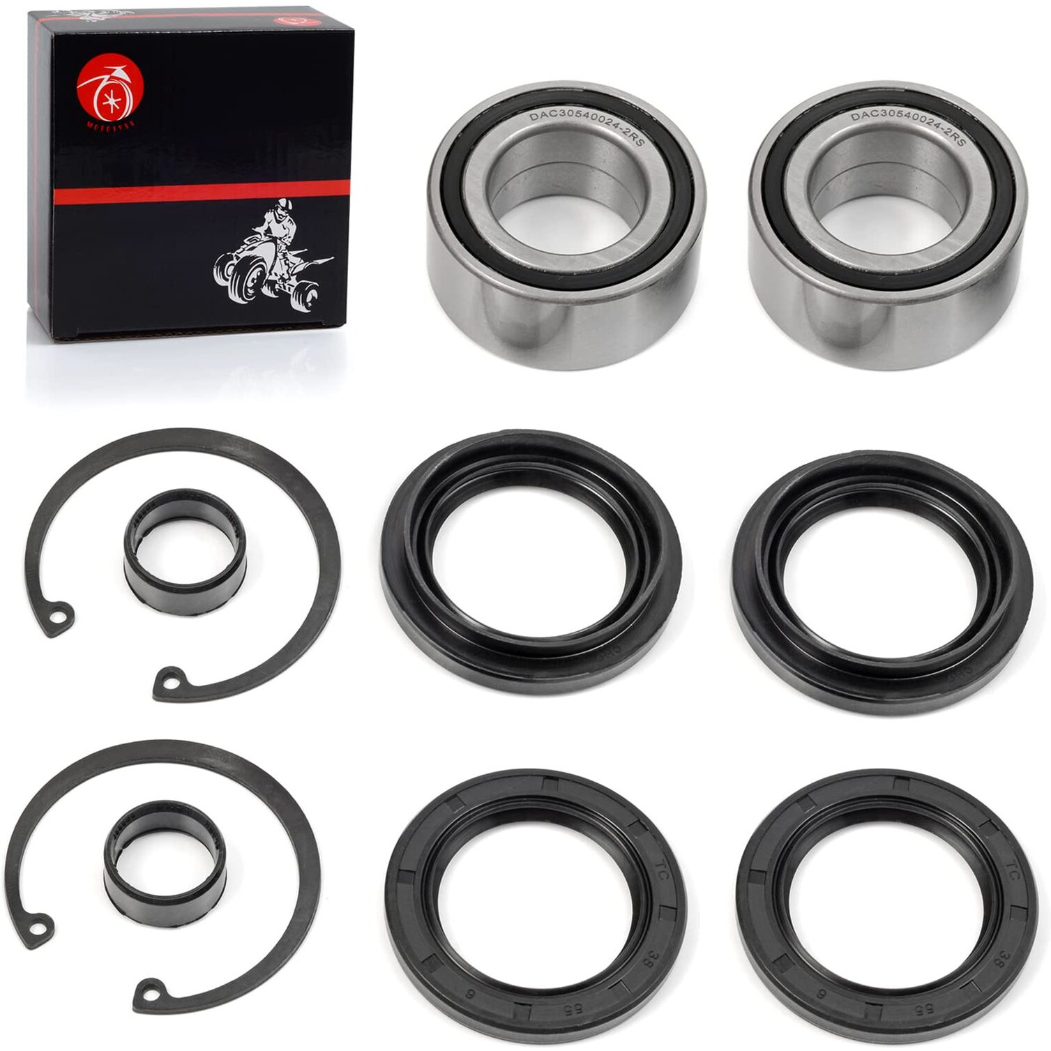 Front Wheel Bearings & Seals Compatible With Honda Foreman 400 Trx400Fw Foreman 450 Trx450 S/Es/Fe/Fm Foreman 500 Rubicon 500 Trx500 Rincon 650 Trx650 Rincon 680 Trx680 1995-2014