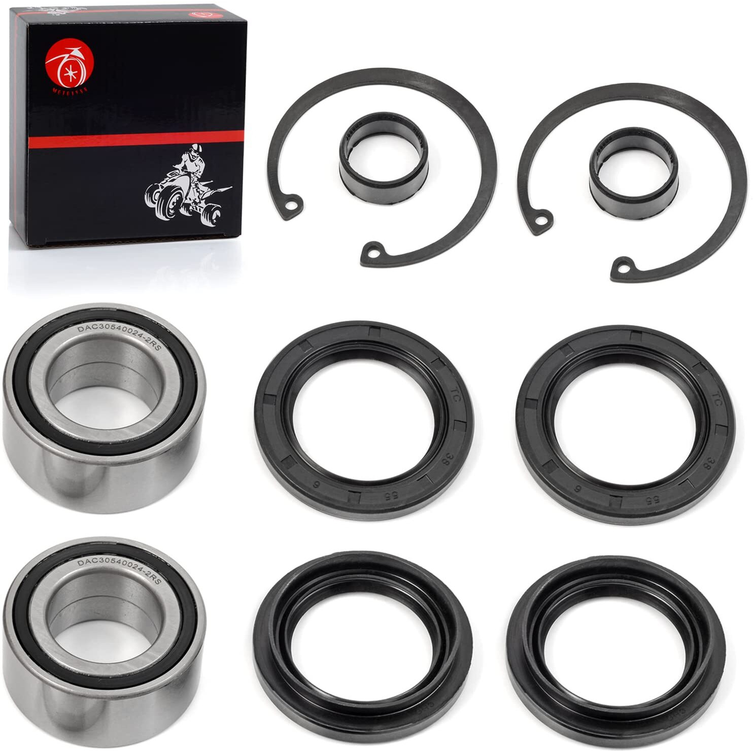 Front Wheel Bearings & Seals Compatible With Honda Foreman 400 Trx400Fw Foreman 450 Trx450 S/Es/Fe/Fm Foreman 500 Rubicon 500 Trx500 Rincon 650 Trx650 Rincon 680 Trx680 1995-2014