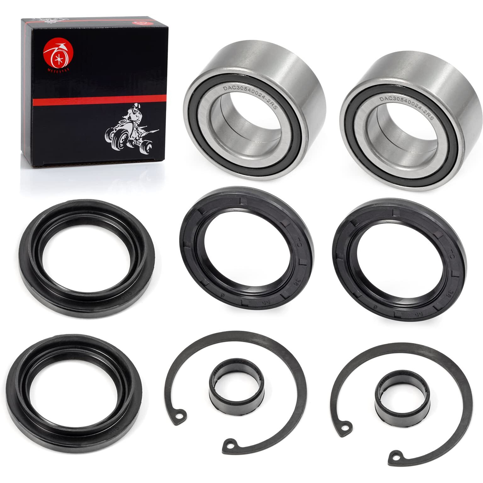 Front Wheel Bearings & Seals Compatible With Honda Foreman 400 Trx400Fw Foreman 450 Trx450 S/Es/Fe/Fm Foreman 500 Rubicon 500 Trx500 Rincon 650 Trx650 Rincon 680 Trx680 1995-2014