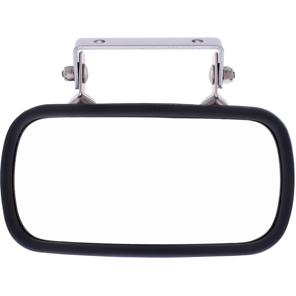 United Pacific 43001 Stainless Steel Rectangular Convex Mirror W/U-Bracket For Cars, Trucks, Boats, Tractors, Forklifts, Improves Visibility - 1 Unit