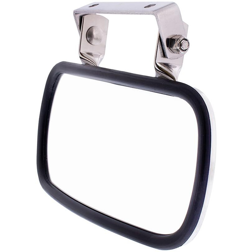 United Pacific 43001 Stainless Steel Rectangular Convex Mirror W/U-Bracket For Cars, Trucks, Boats, Tractors, Forklifts, Improves Visibility - 1 Unit