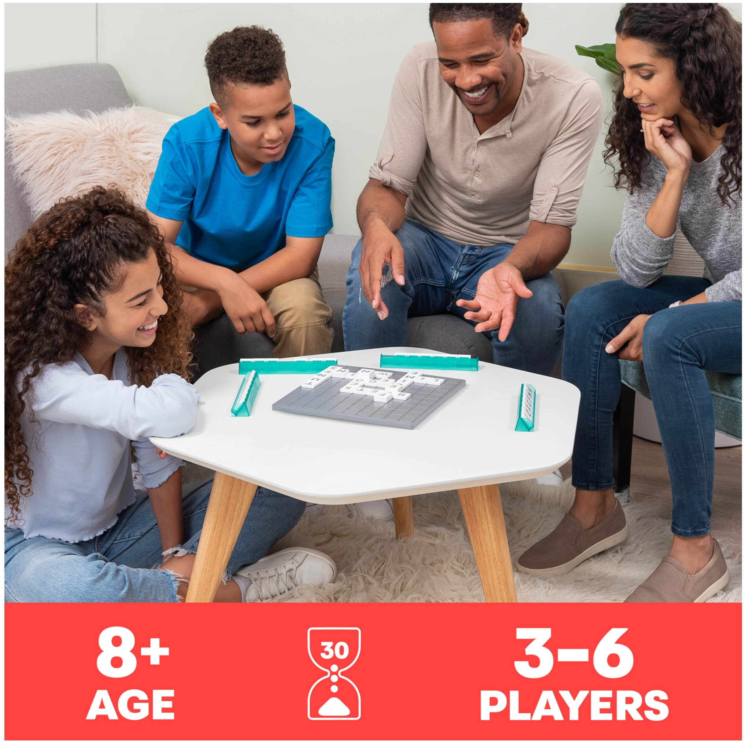Spin Master Games, Upwords, The Stackable Word Game 2023 Edition, Includes Rotating Board & Letter Tiles, Classic Crossword Activity For Kids & Family, 3-6 Players, For Ages 8+
