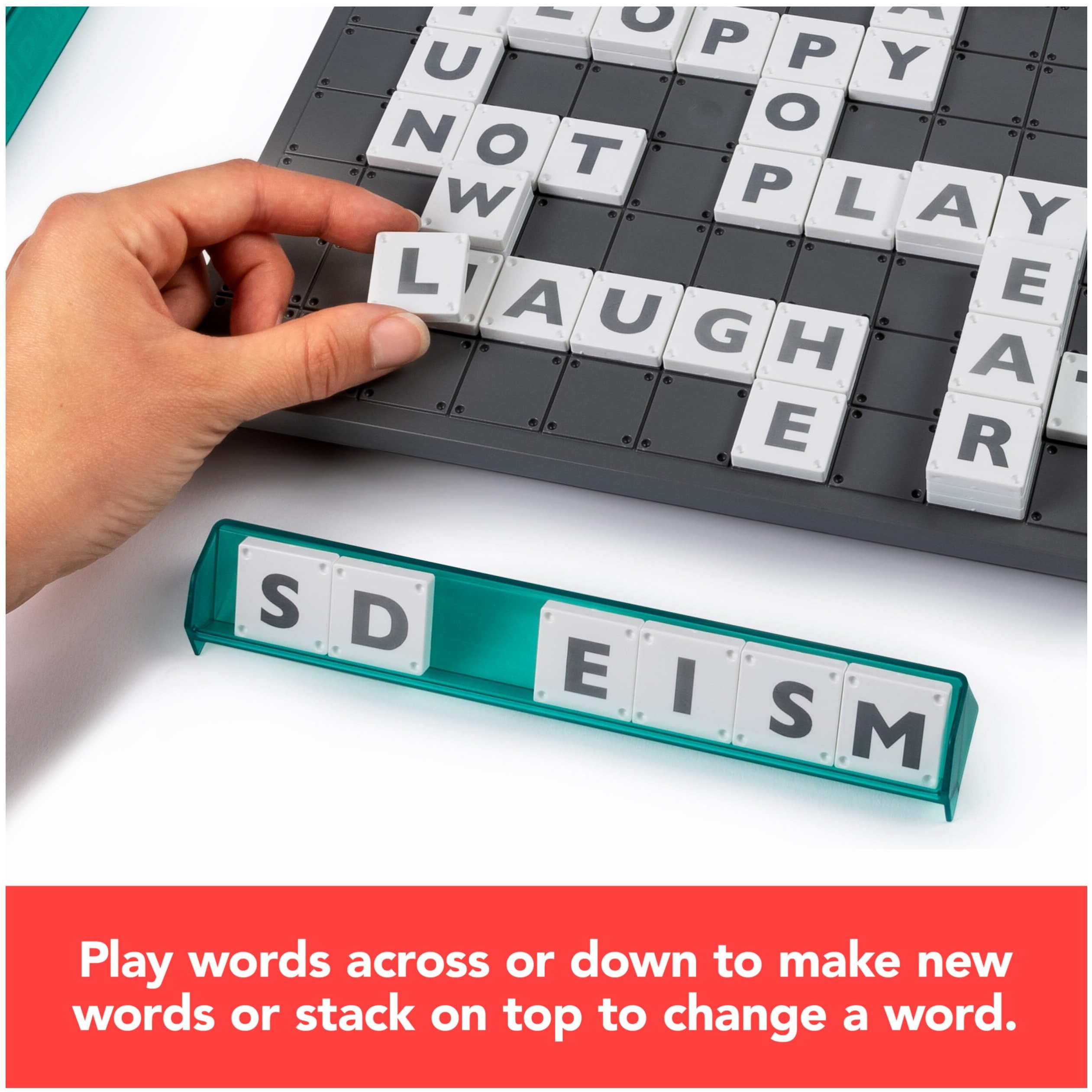 Spin Master Games, Upwords, The Stackable Word Game 2023 Edition, Includes Rotating Board & Letter Tiles, Classic Crossword Activity For Kids & Family, 3-6 Players, For Ages 8+