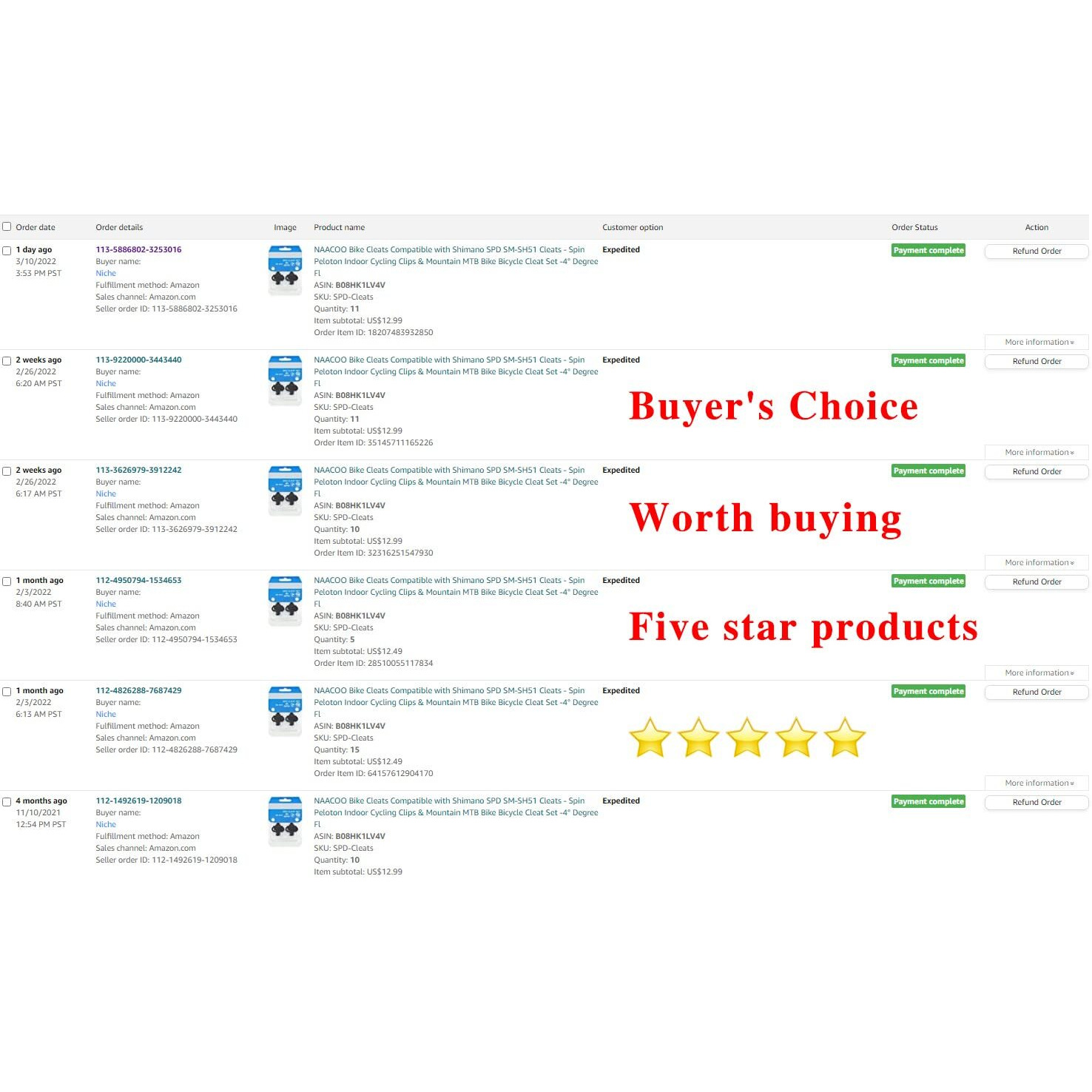 Naacoo Bike Cleats Compatible With Shimano Spd Sm-Sh51 - Spin Peloton Indoor Cycling Clips & Mountain Mtb Bicycle Cleat Set -4 Degree Float (Sh51 A)