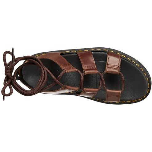Dr. Martens Women's Nartilla Sandal, Dark Brown New Oily Illusion, 6