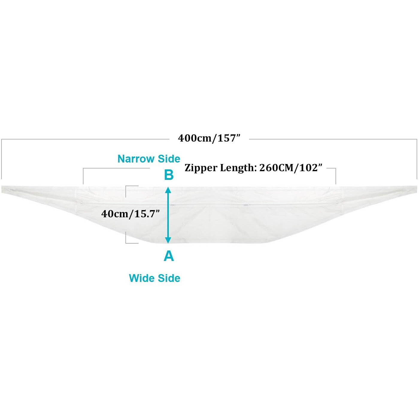 Hoomee 400Cm (157")Universal Window Seal For Portable Air Conditioner And Tumble Dryer - Works With Every Mobile Air-Conditioning, Easy To Install - Air Exchange Guards With Zip And Adhesive Fastener