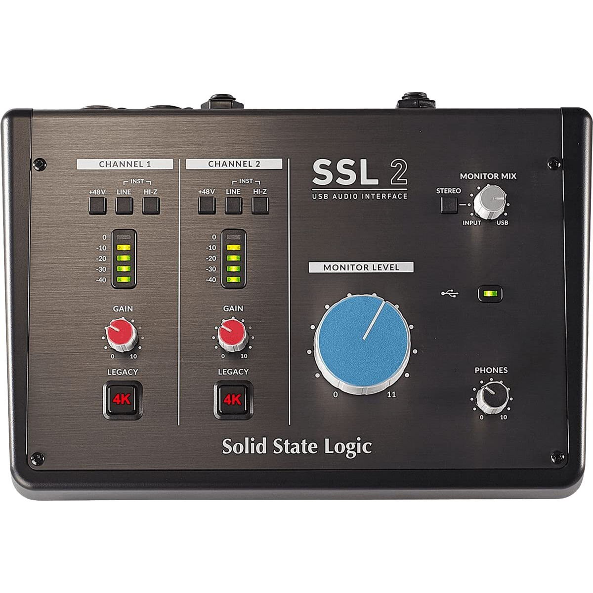 Solid State Logic Ssl 2 Usb Audio Interface - 24 Bit/192 Khz, 2-In 2-Out, With Ssl Legacy 4K Analogue Enhancement And Included Ssl Software Production Pack