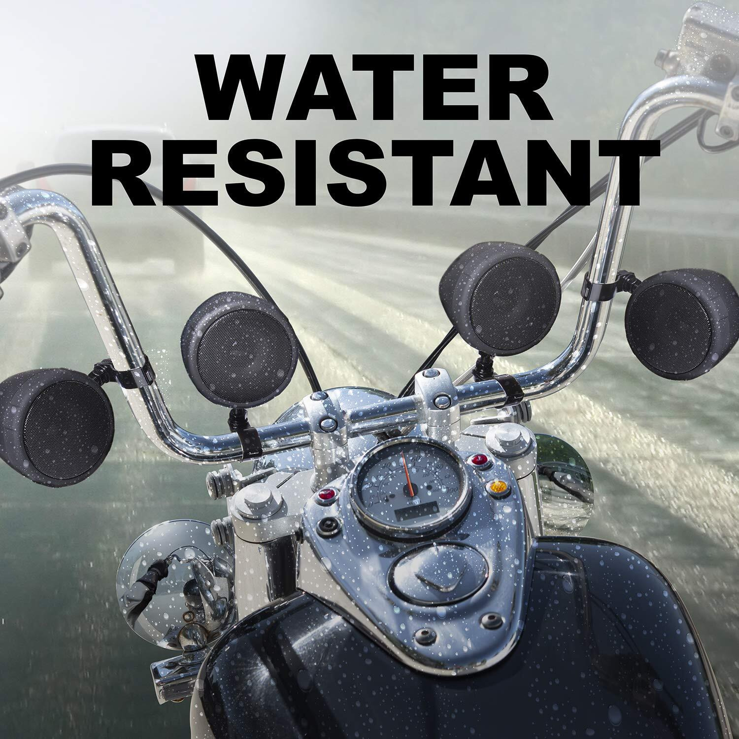 Boss Audio Systems Mcbk470B Motorcycle Bluetooth Speaker System - Class D Compact Amplifier, 3 Inch Weatherproof Speakers, Volume Control, Great For Use With Atvs And 12 Volt Vehicles