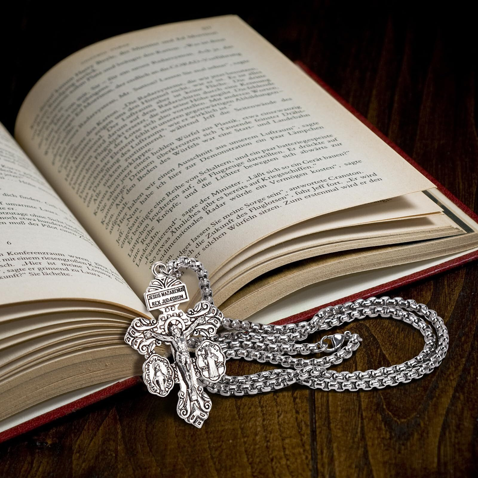 Pardon Crucifix Necklace With St Benedict And Milagrosa Medal,Cruz Del Perdon Catolica,Crucifijo Del Perdon,Rosarios Catolicos Regalos Cristianos Para Hombre Y Mujer Mam Papa Abuela Suegra Ta Gift