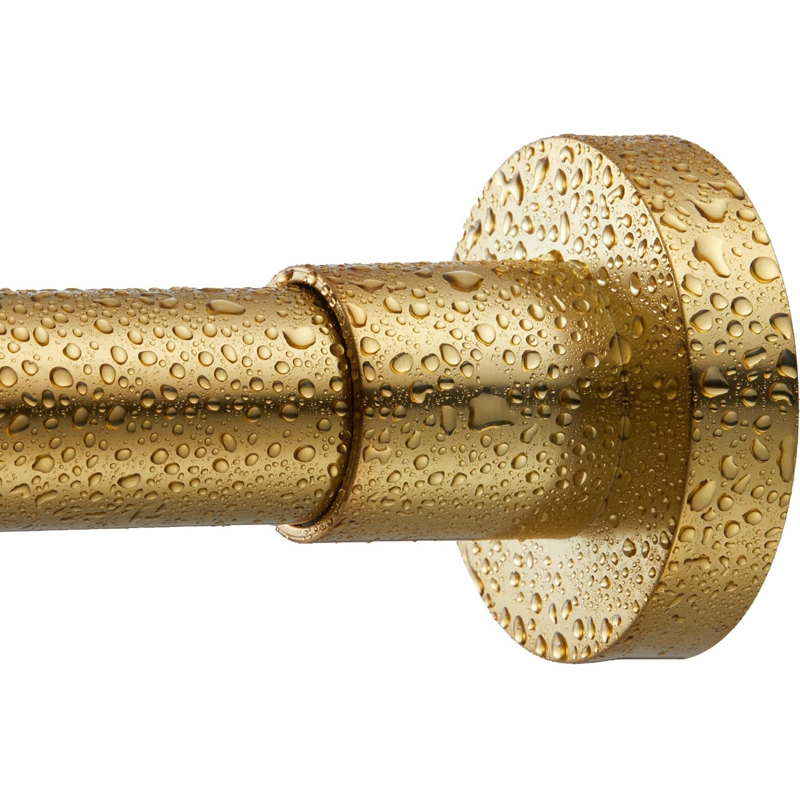 Eboatop Shower Curtain Rod Tension- Never Rust No Drill Non-Slip Spring Tension Shower Rod, 43-73 Inches Metal Steel, Gold