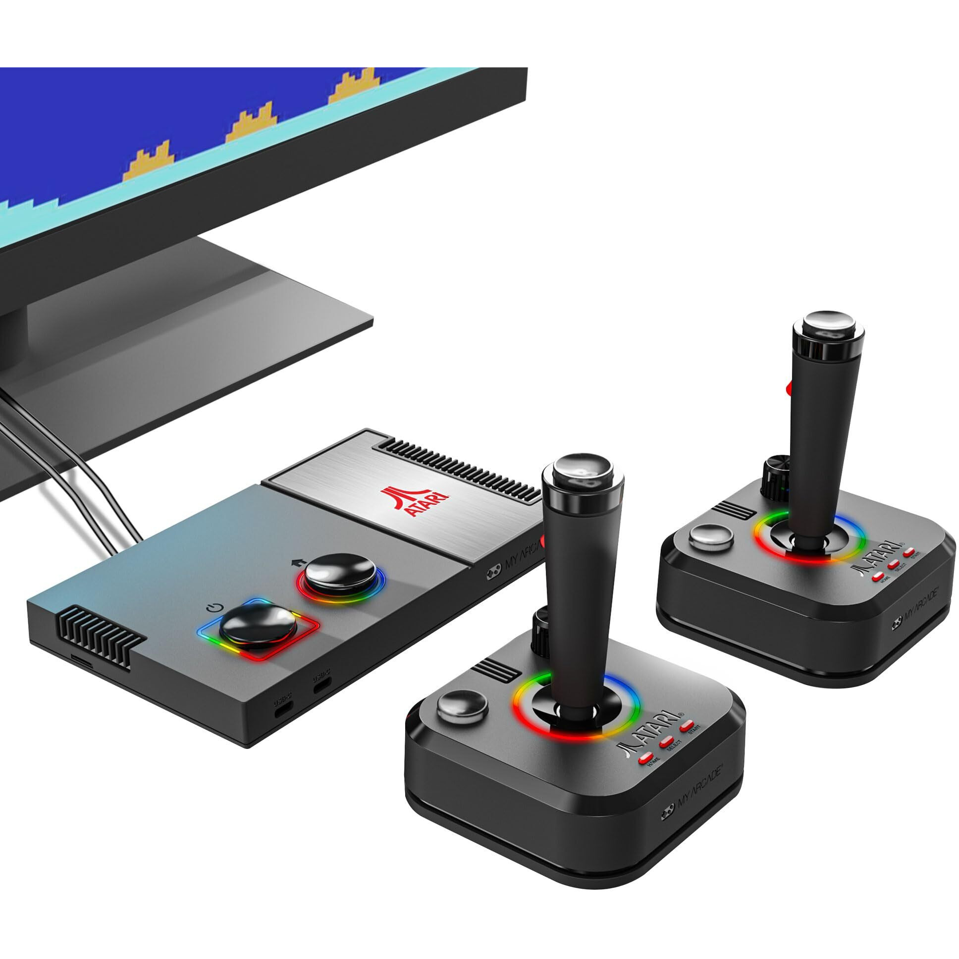 My Arcade Atari Game Station Pro Video Game Console With 200+ Games, Wireless Joysticks, Rgb Led Lights, Atari 2600/5200/7800 And More