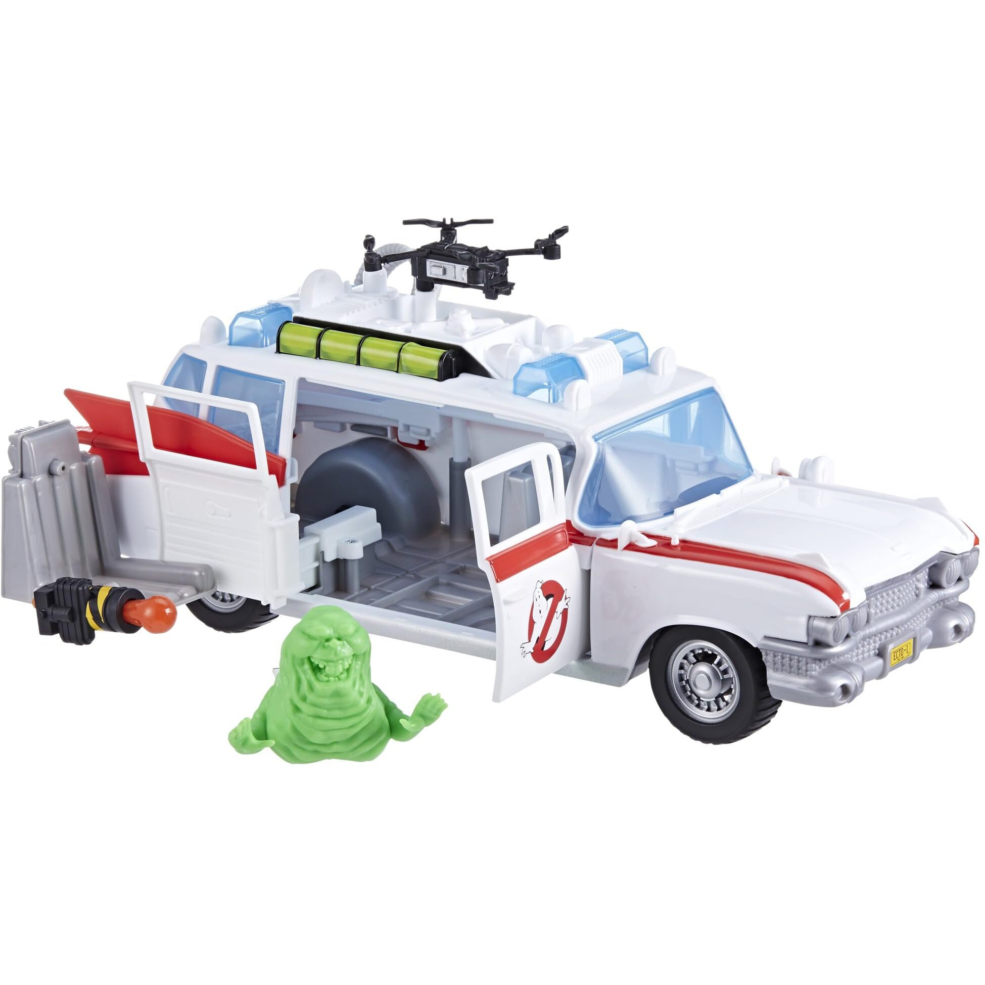Ghostbusters Track & Trap Ecto-1 Toy Vehicle With Fright Features Ecto-Stretch Tech Slimer Accessory, Compatible With 5-Inch Toys, 4+