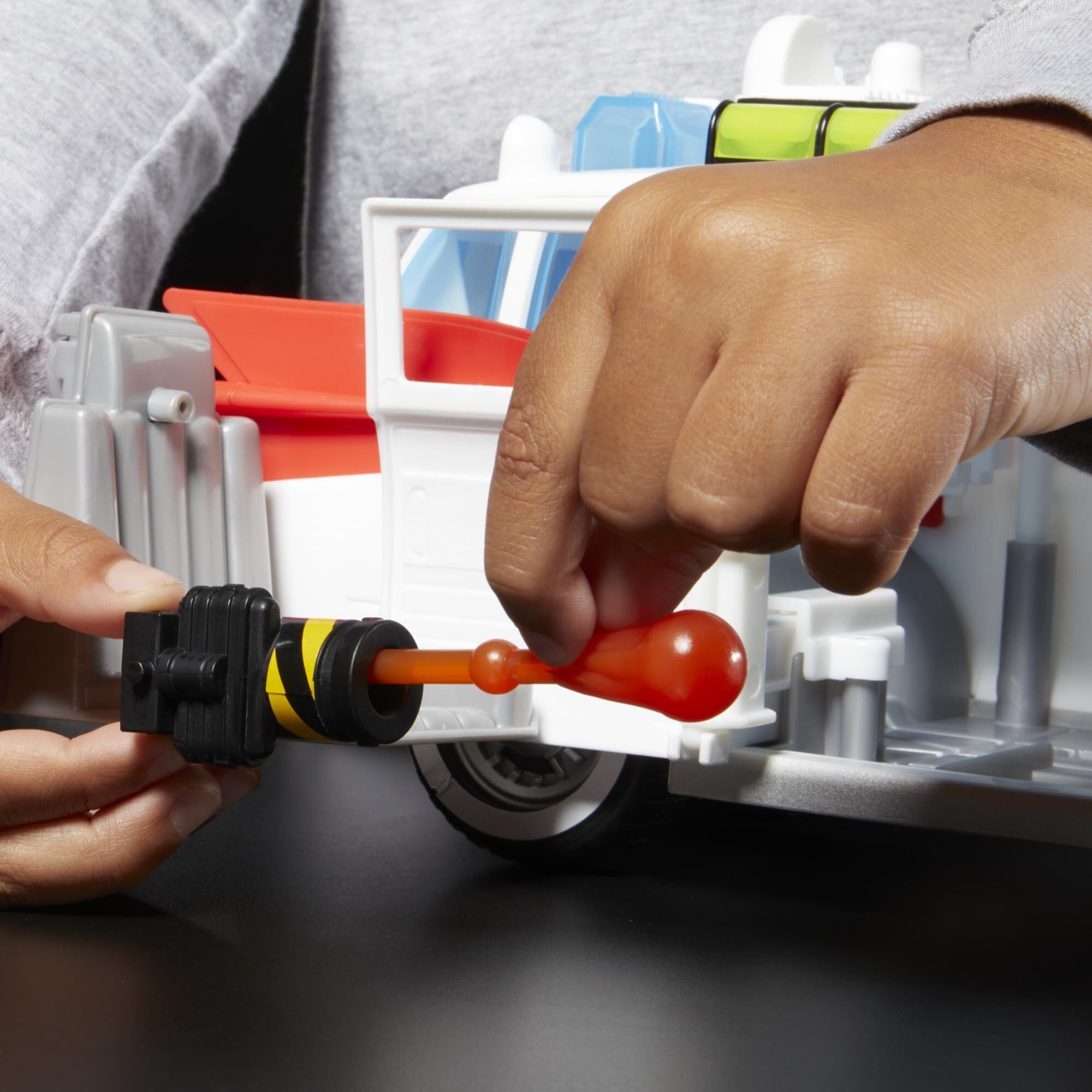 Ghostbusters Track & Trap Ecto-1 Toy Vehicle With Fright Features Ecto-Stretch Tech Slimer Accessory, Compatible With 5-Inch Toys, 4+