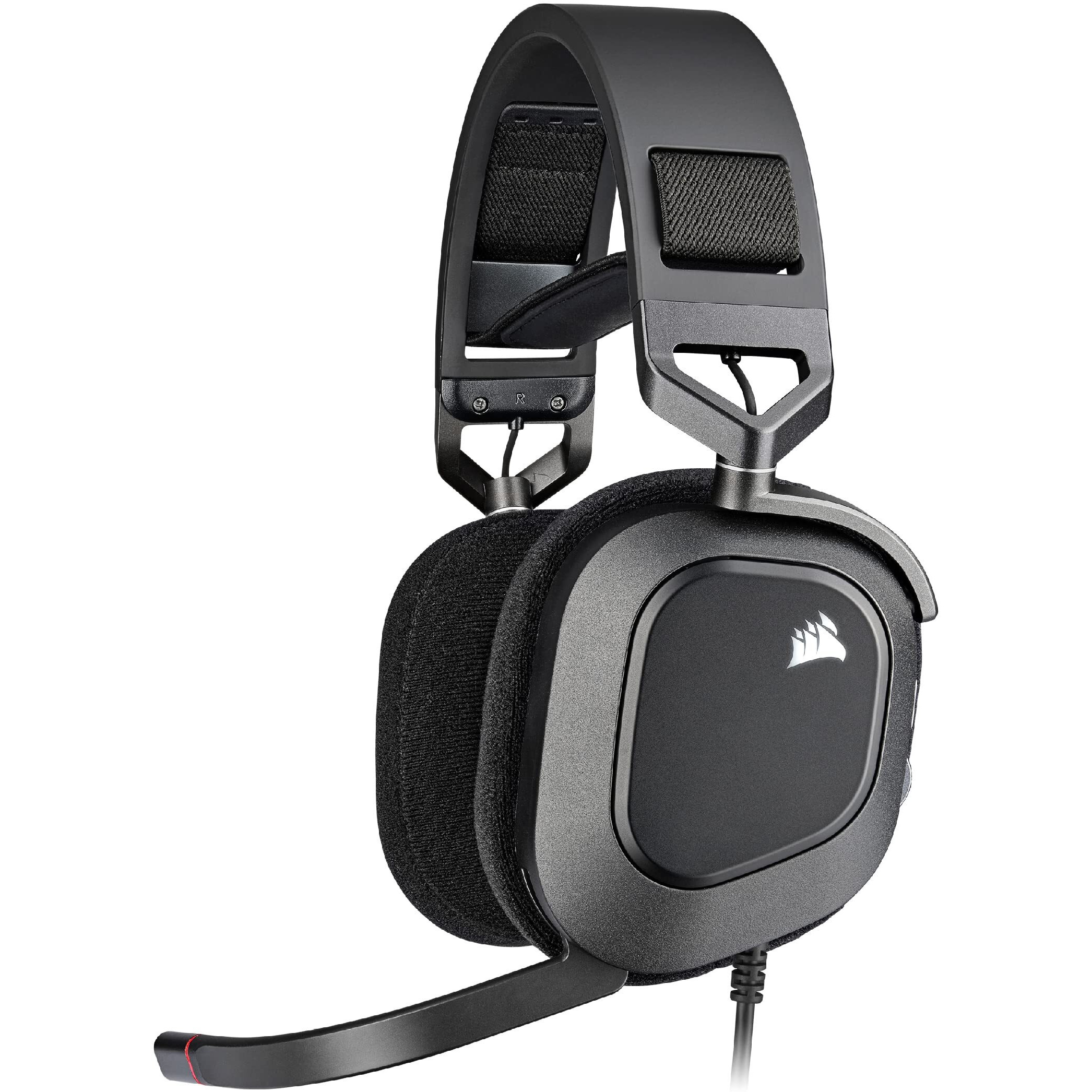 Corsair Hs80 Rgb Usb Premium Gaming Headset With Dolby Audio 7.1 Surround Sound (Broadcast-Grade Omni-Directional Microphone, Memory Foam Earpads, High-Fidelity Sound, Durable Construction) Carbon