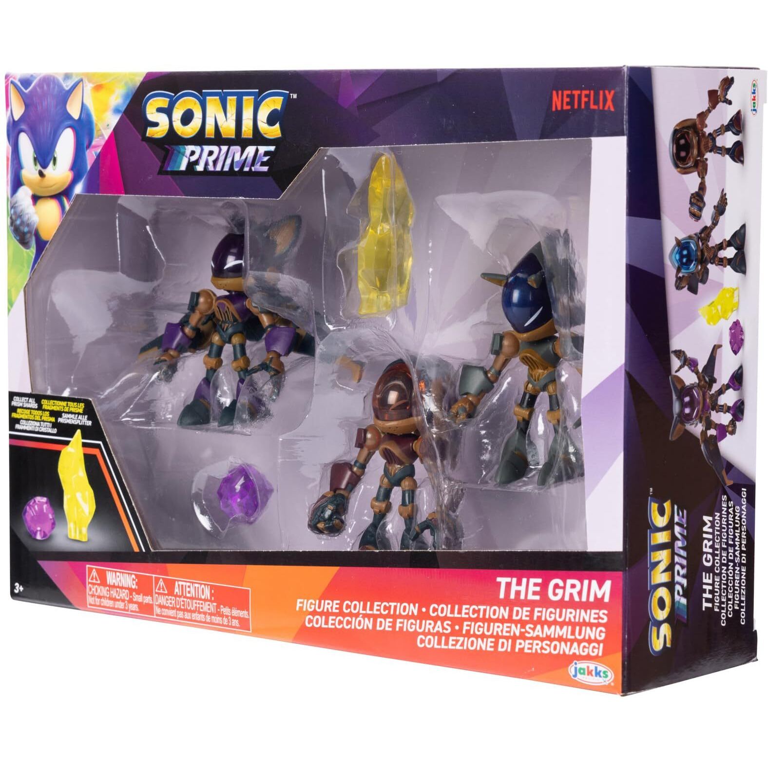 Sonic Prime 2.5-Inch Action Figures The Grim Themed 5 Pieces Sonic Trooper, Knuckles Trooper, Rouge Trooper, Yellow Shard And Purple Shard. Ages 3+ (Officially Licensed By Sega And Netflix)