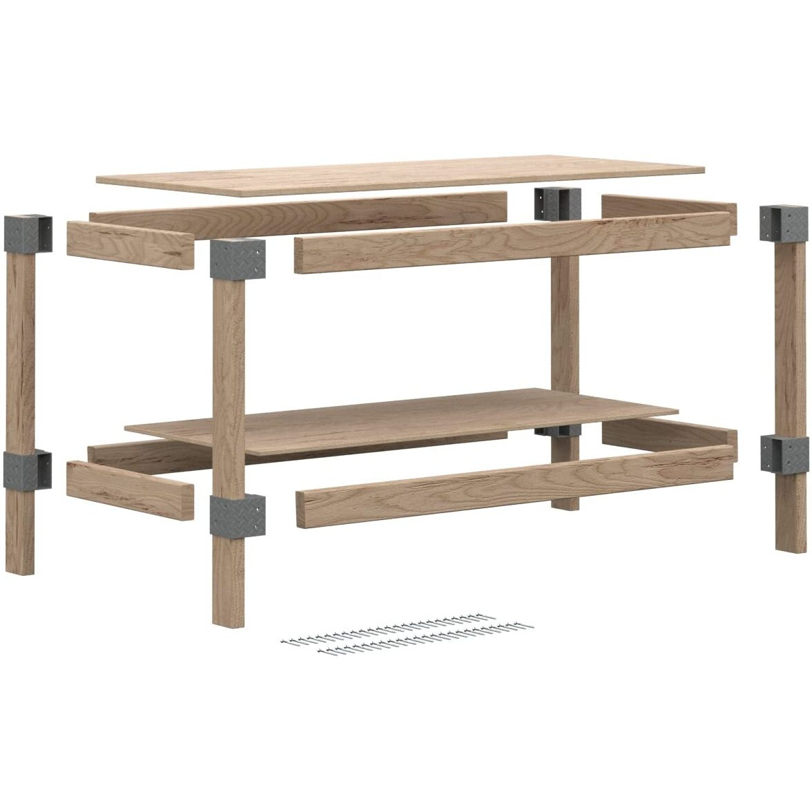 Heavyweight 2' X 4' Do-It-Yourself Workbench Kit,Gray