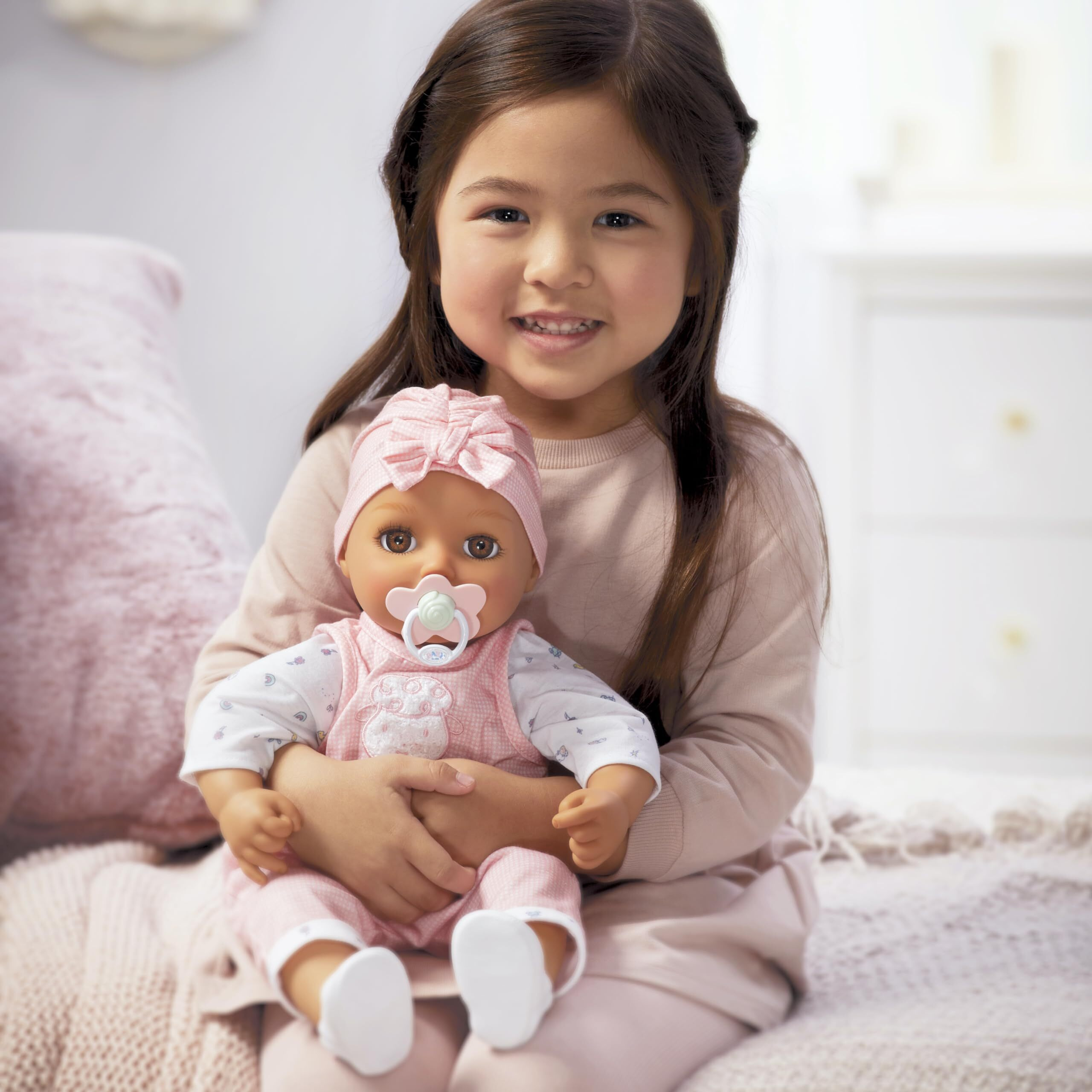 Baby Born My Real Baby Doll Ava - Light Brown Eyes Realistic Soft-Bodied Baby Doll Ages 3 & Up, Sound Effects, Drinks & Wets, Mouth Moves, Cries Real Tears, Eyes Open & Close, Pacifier