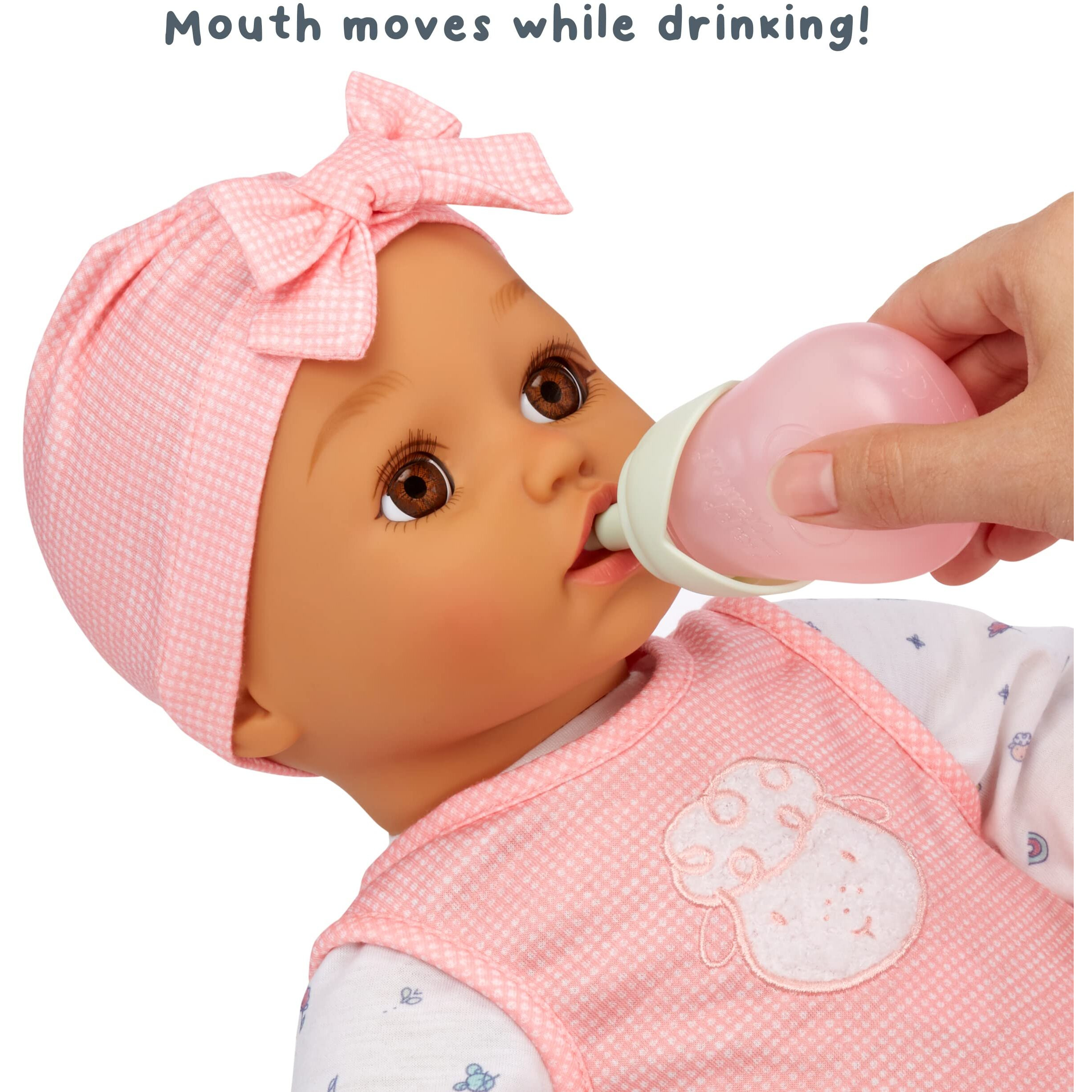 Baby Born My Real Baby Doll Ava - Light Brown Eyes Realistic Soft-Bodied Baby Doll Ages 3 & Up, Sound Effects, Drinks & Wets, Mouth Moves, Cries Real Tears, Eyes Open & Close, Pacifier