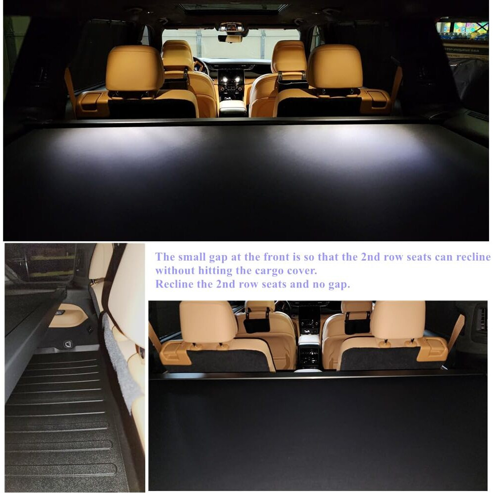 Vecartech Compatible With All-New 2022-2024 Jeep Grand Cherokee(2 Row Wl) 4Xe Rear Cargo Security Shade Cover Privacy Screen Retractable Rear Storage Tonneau Cargo Cover Luggage Security Shield Shade