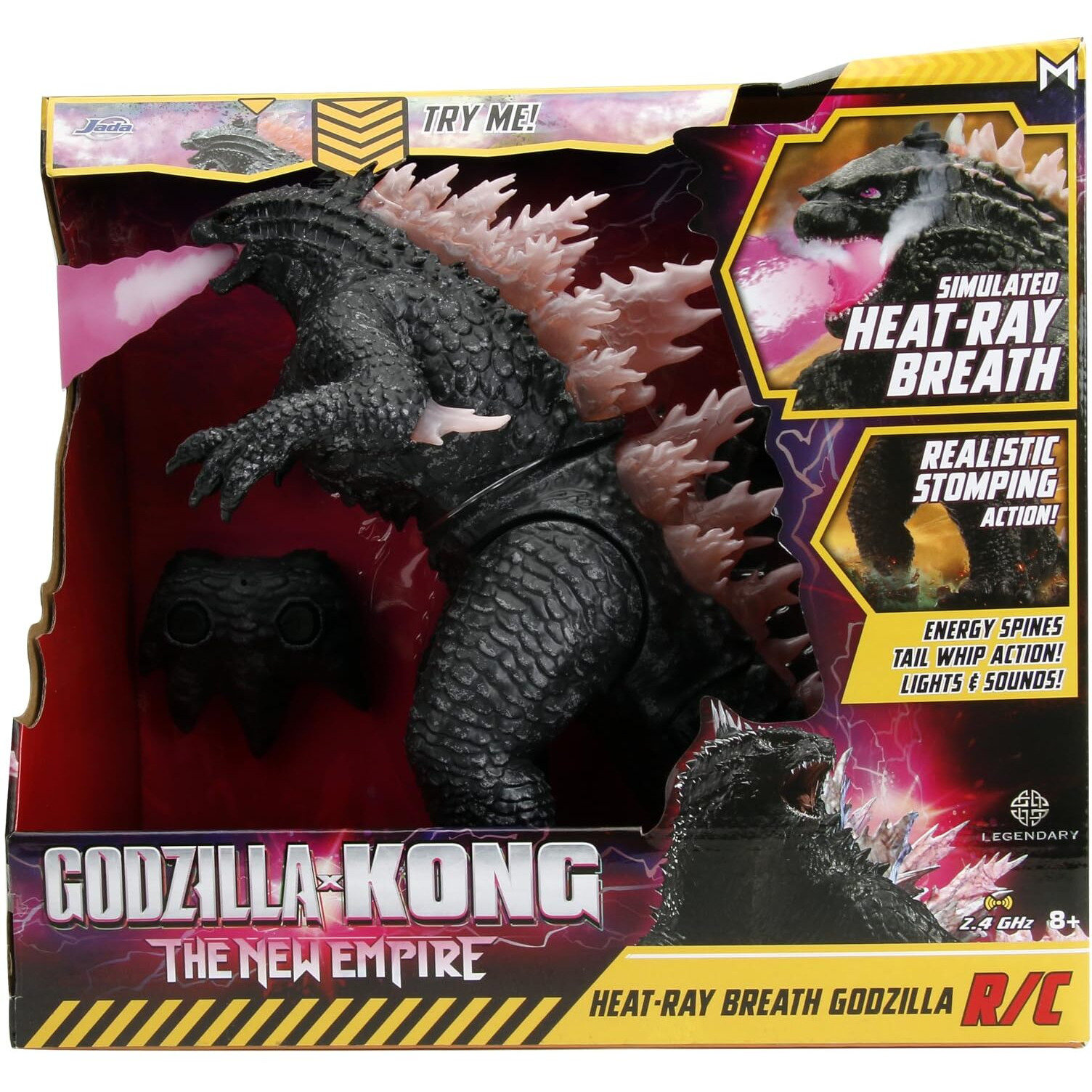 Jada Toys Godzilla X Kong Heat-Ray Breath Godzilla Remote Control Figure