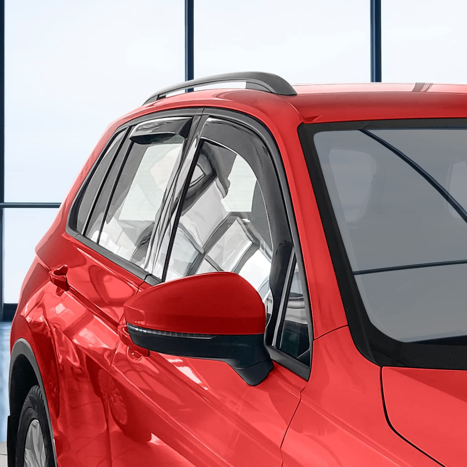 Voron Glass In-Channel Extra Durable Rain Guards For Volkswagen Tiguan 2018-2024, Window Deflectors, Vent Window Visors, 4 Pieces - 220164