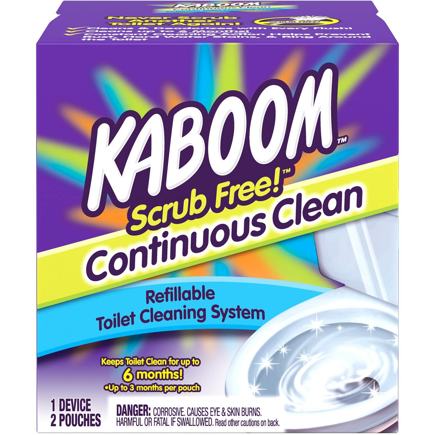 Kaboom Scrub Free Toilet Bowl Cleaner System With 2 Refills
