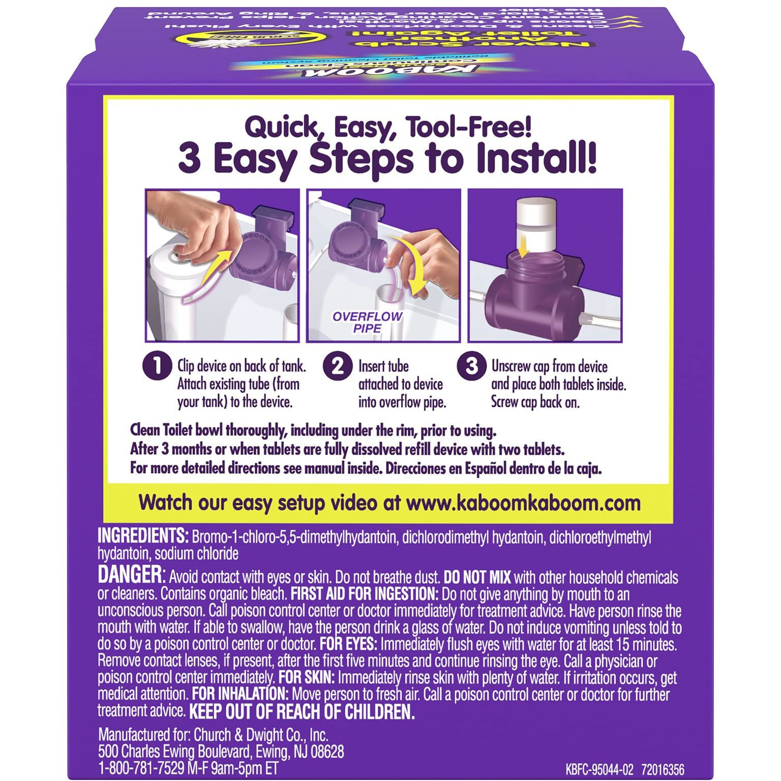 Kaboom Scrub Free Toilet Bowl Cleaner System With 2 Refills