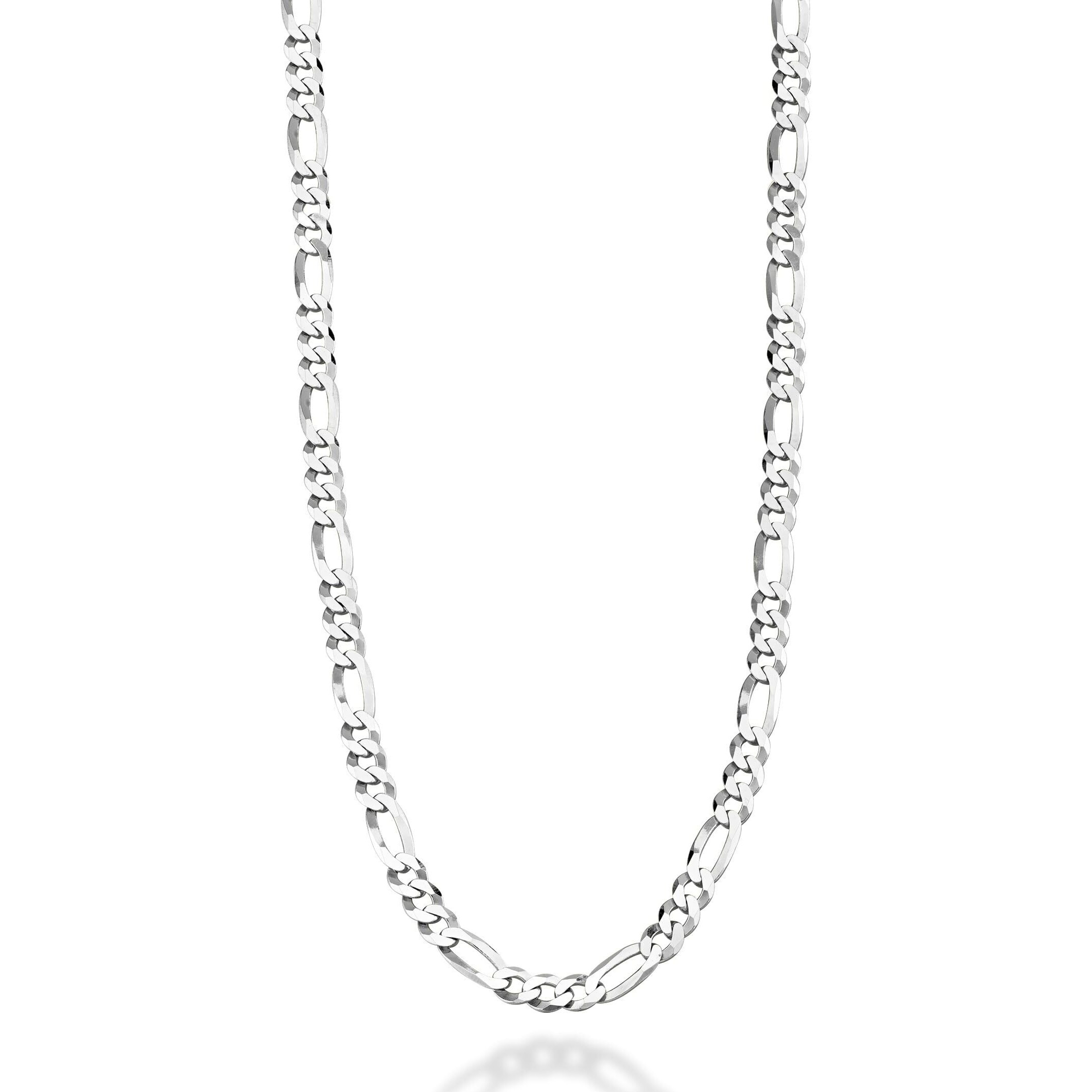 Miabella 925 Sterling Silver Italian 5Mm Diamond-Cut Figaro Link Chain Necklace For Women Men, Made In Italy (16 Inches ((Women's Choker Length))