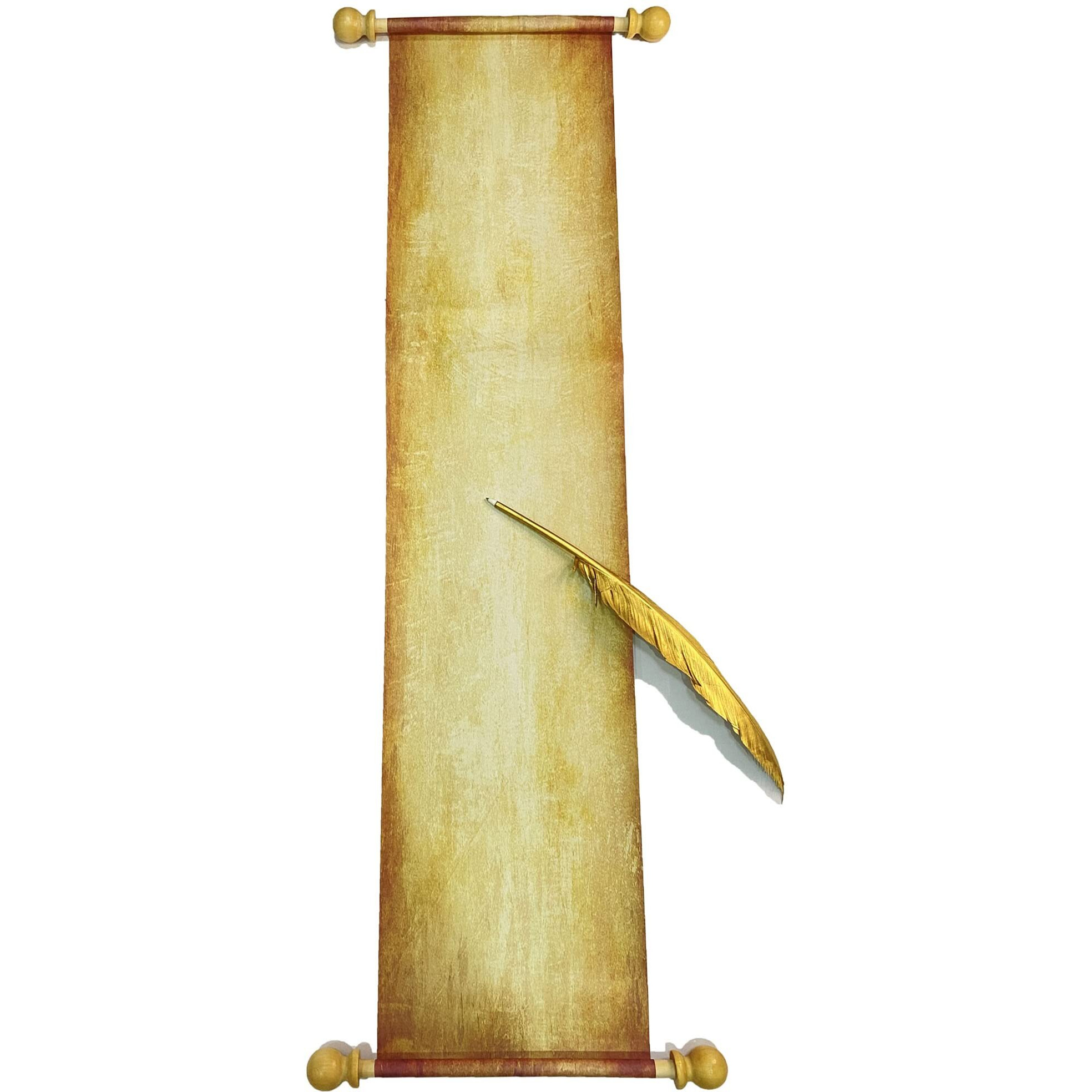 Mirashine Blank Scroll Paper With Wood Rods 8.25 X 36 Inch For Writing, Weding Vows, Invitation, Props, Cosplay, Renaissance Festivals, Naughty Or Nice List