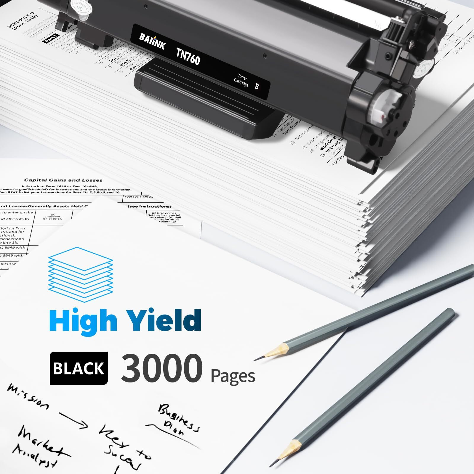 Baiink Compatible Tn760 Toner For Brother Printer Replacement For Brother Tn760 Tn 760 Tn730 Tn 730 Toner Tn-730/Tn-760 For Mfc-L2710Dw Hl-L2350Dw Hl-L2370Dwxl Mfc-L2750Dw Dcp-L2550Dw Hl-L2395Dw