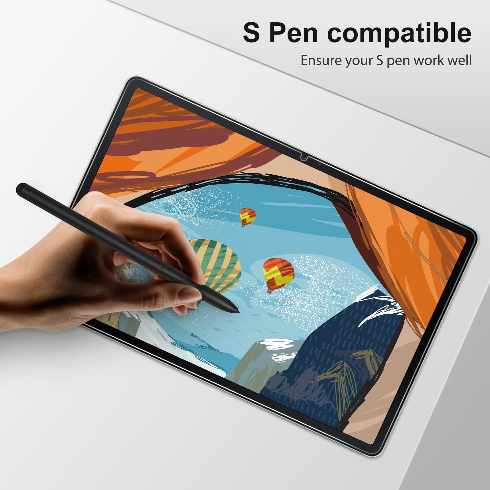 Sparin 2 Pack Screen Protector For Samsung Galaxy Tab S9 Fe 5G (10.9 Inch) & Galaxy Tab S9/ S8/ S7 (11 Inch), Tempered Glass Compatible With S Pen, Anti-Scratches